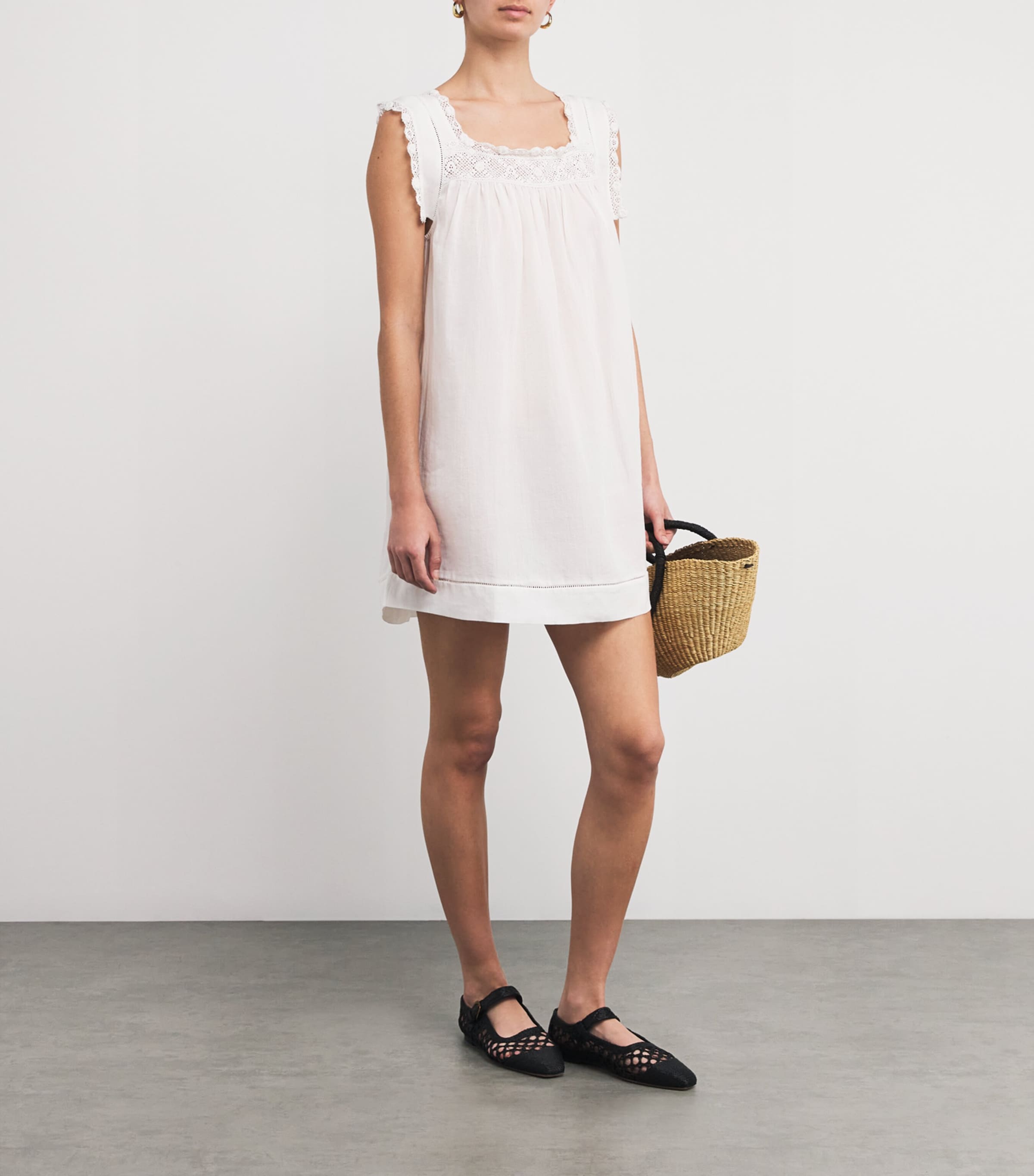 DEN White Organic Cotton Almadia Mini Dress | Harrods US DEN White Organic Cotton Almadia Mini Dress | Harrods US