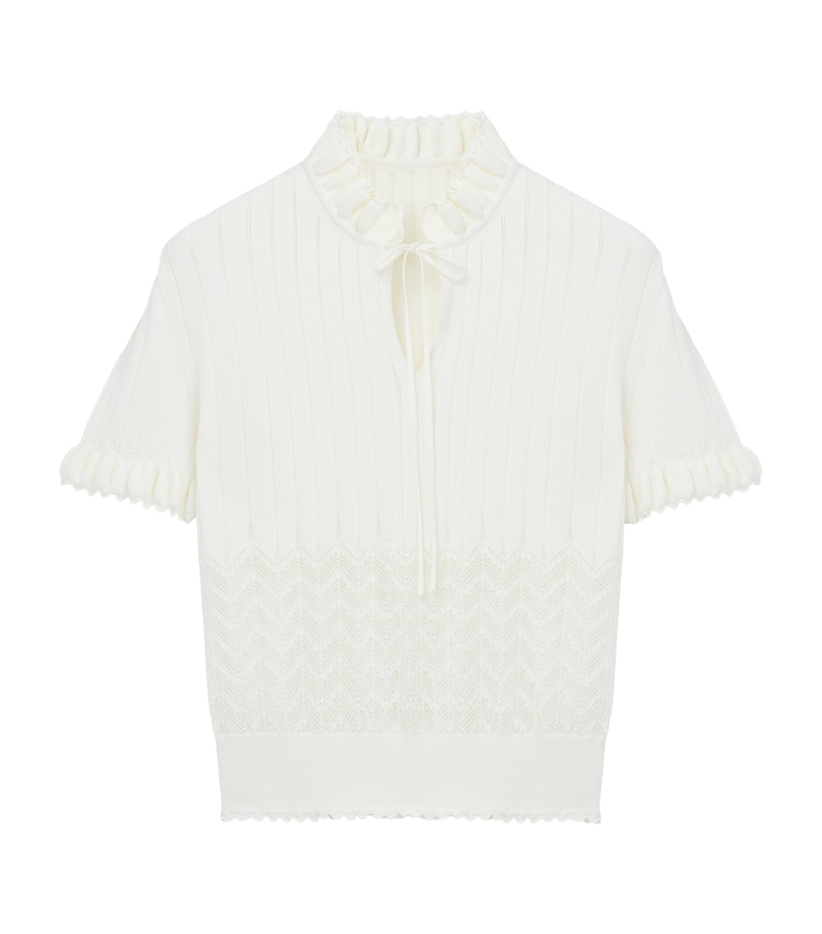 McQueen Womens Pointelle Knit Top Image 1