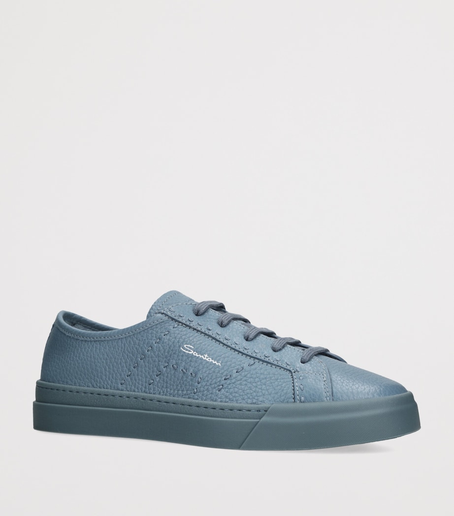 Santoni Leather DBS Sneakers Teal Image 3