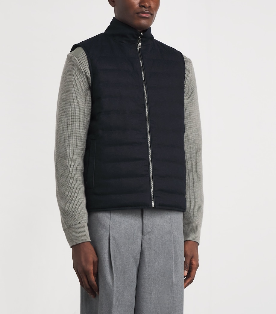 Virgin Wool Reversible Down Gilet 001/16 NAVY Image 3