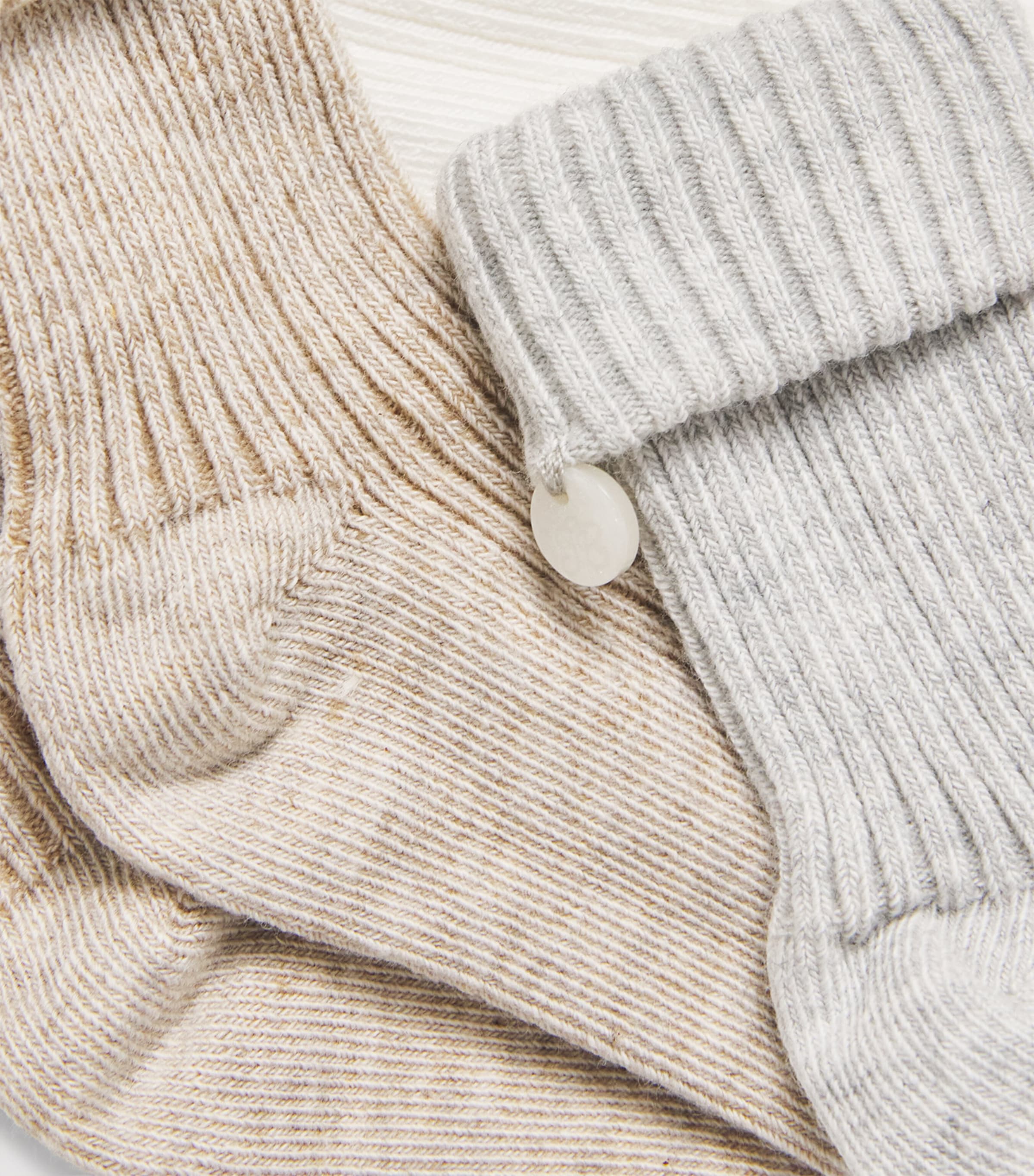 Cotton-Blend Ribbed Socks (Pack of 3) 13NACRE Image 3