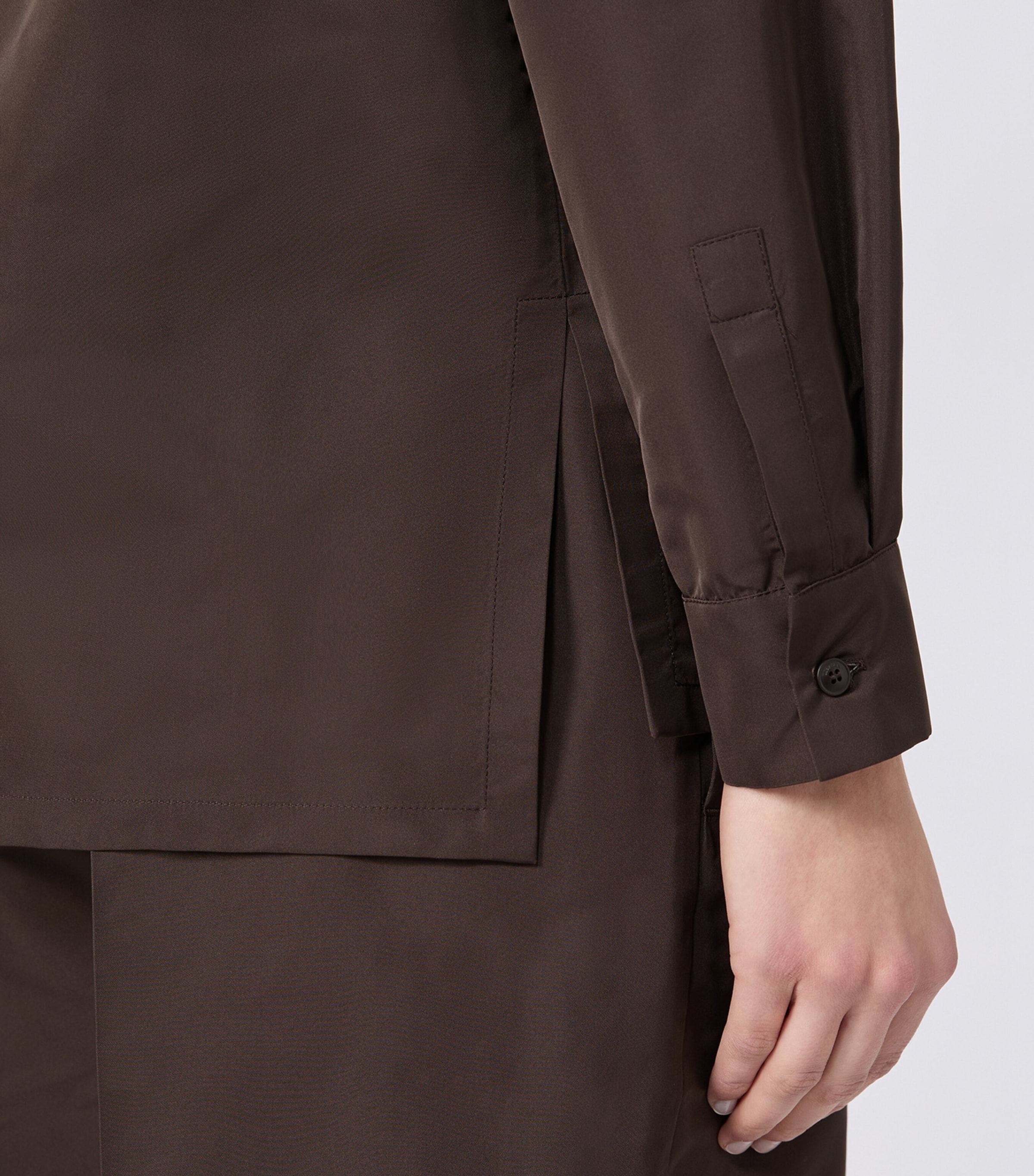Max Mara Womens Satin Shirt Dark Brown Image 5
