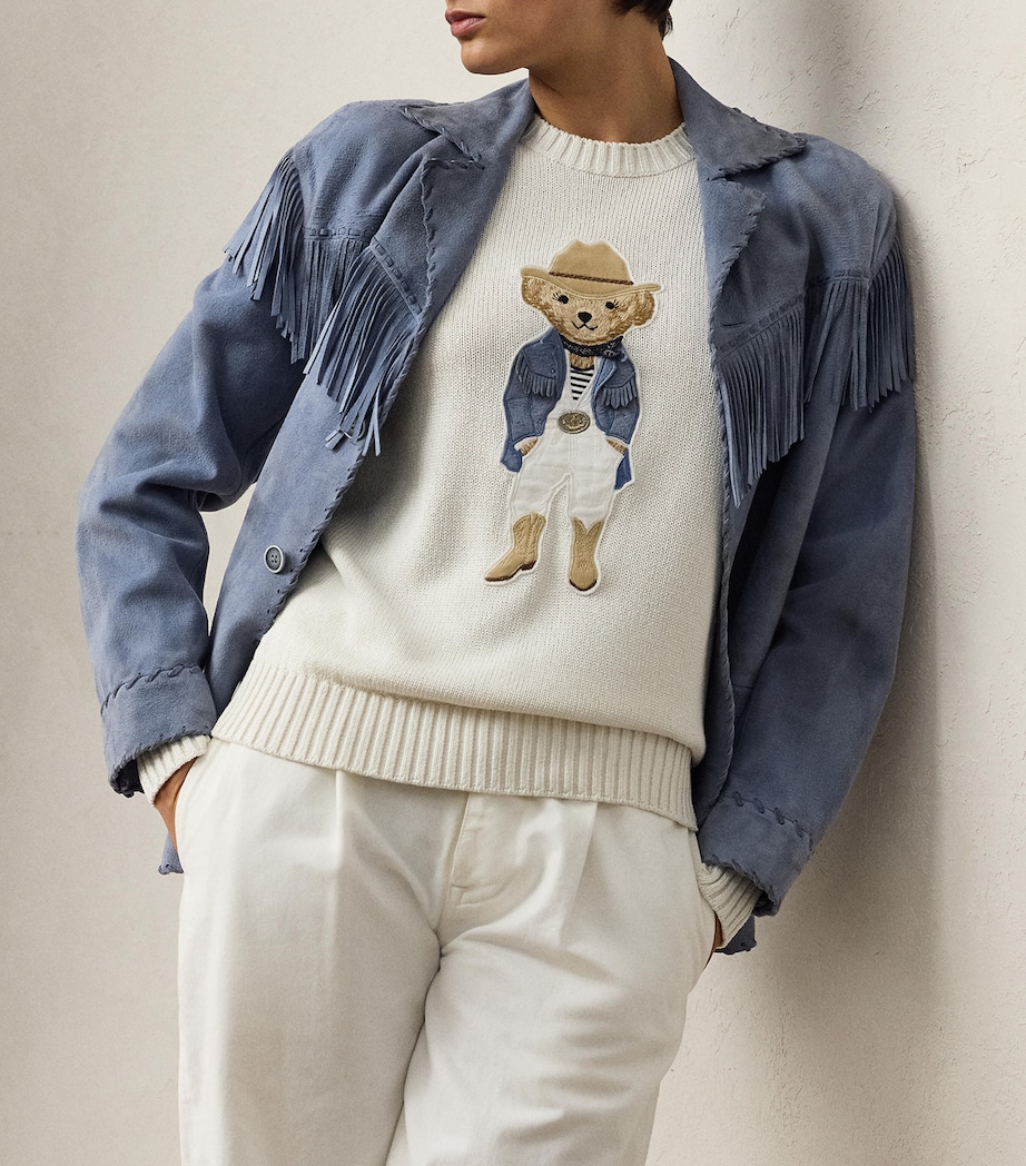 Silk Polo Bear Sweater CREAM Image 5