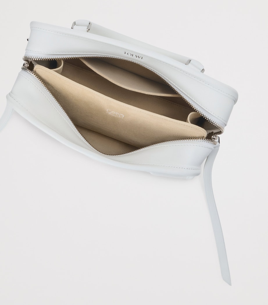 LOEWE Small Leather Amazona 180 Top-Handle Bag White Image 12
