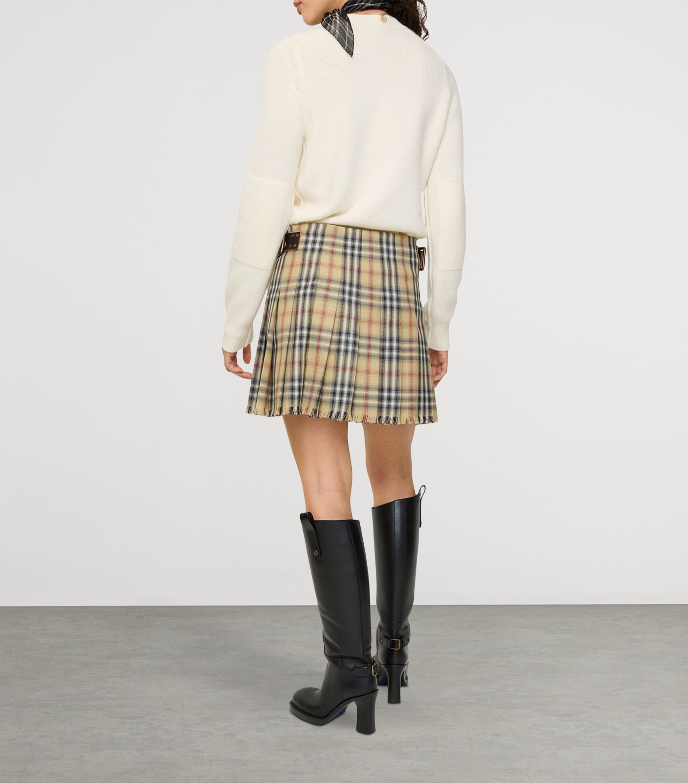 Wool Check Mini Kilt SAND IP CHECK Image 3