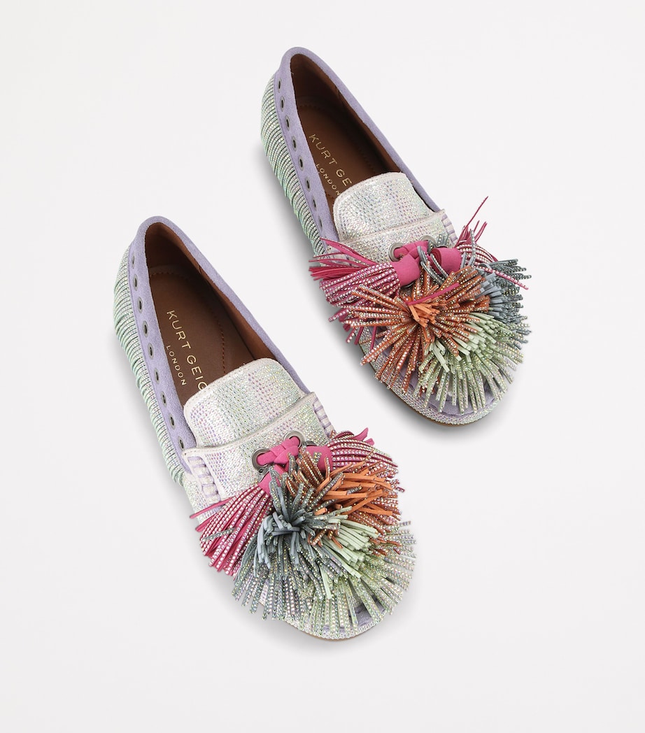 Suede Pom-Pom Loafers MULT/OTHER Image 4