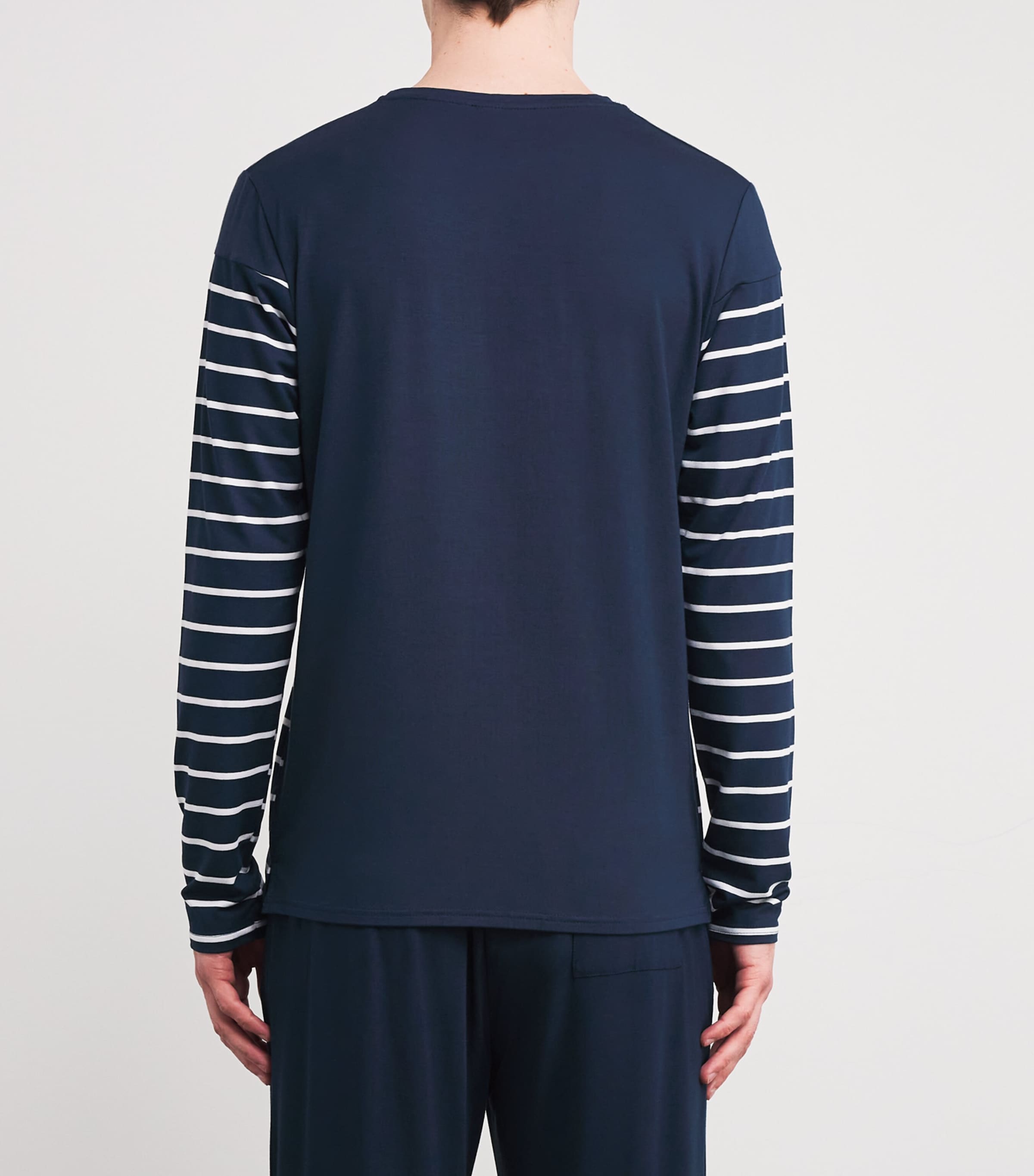 Homebody Mens Jersey Picasso Stripe Long-Sleeve T-Shirt Navy/stripe Image 4
