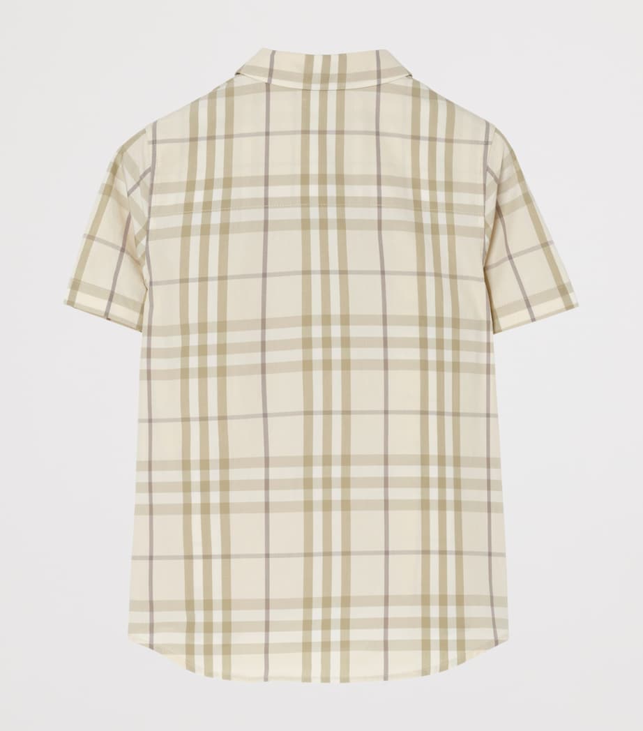 Burberry Kids Cotton Check Short-Sleeve Shirt (14 Years) Sesame Beige Ip Chk Image 2