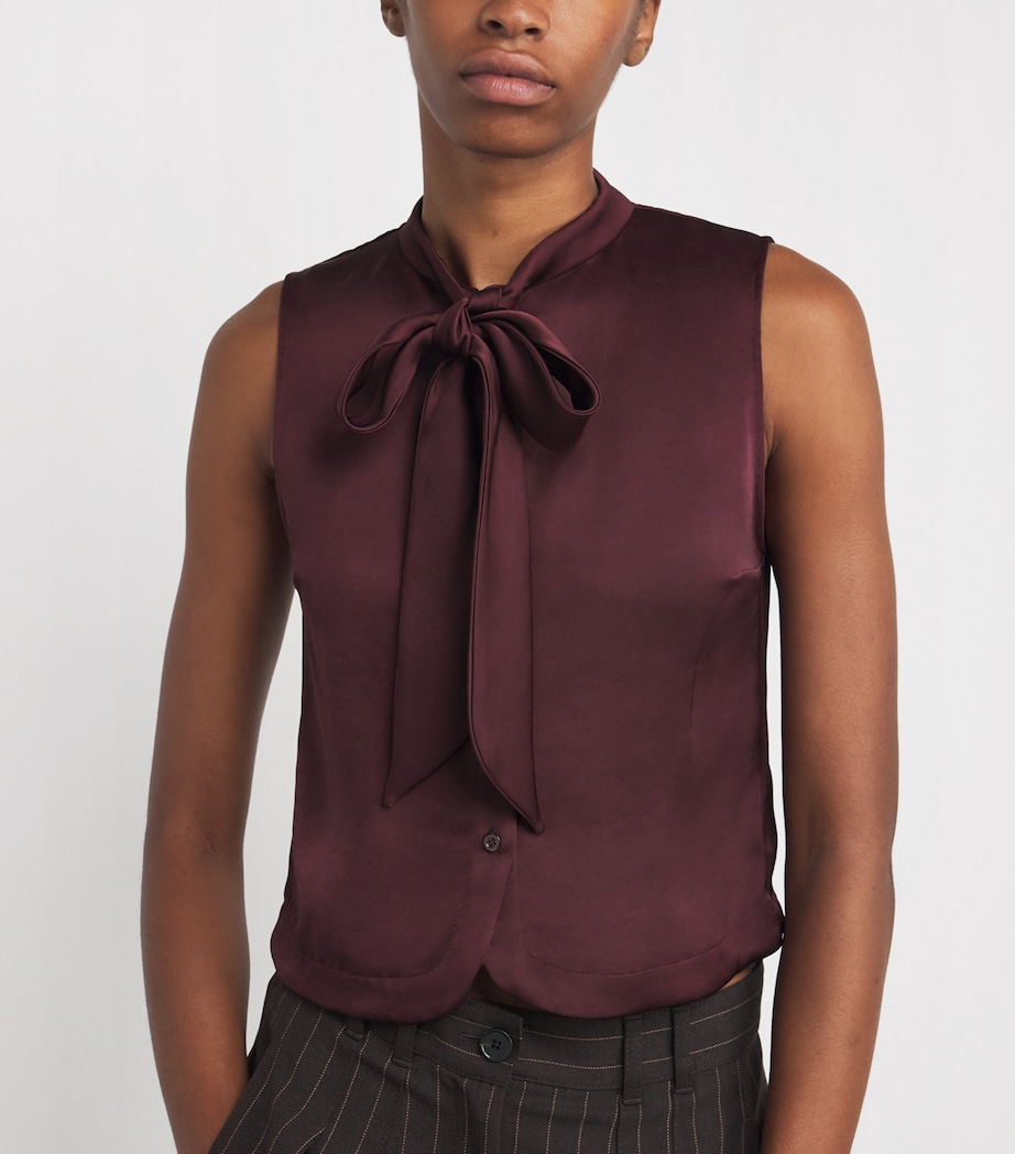 Lavallière-Neck Top BURGUNDY Image 6