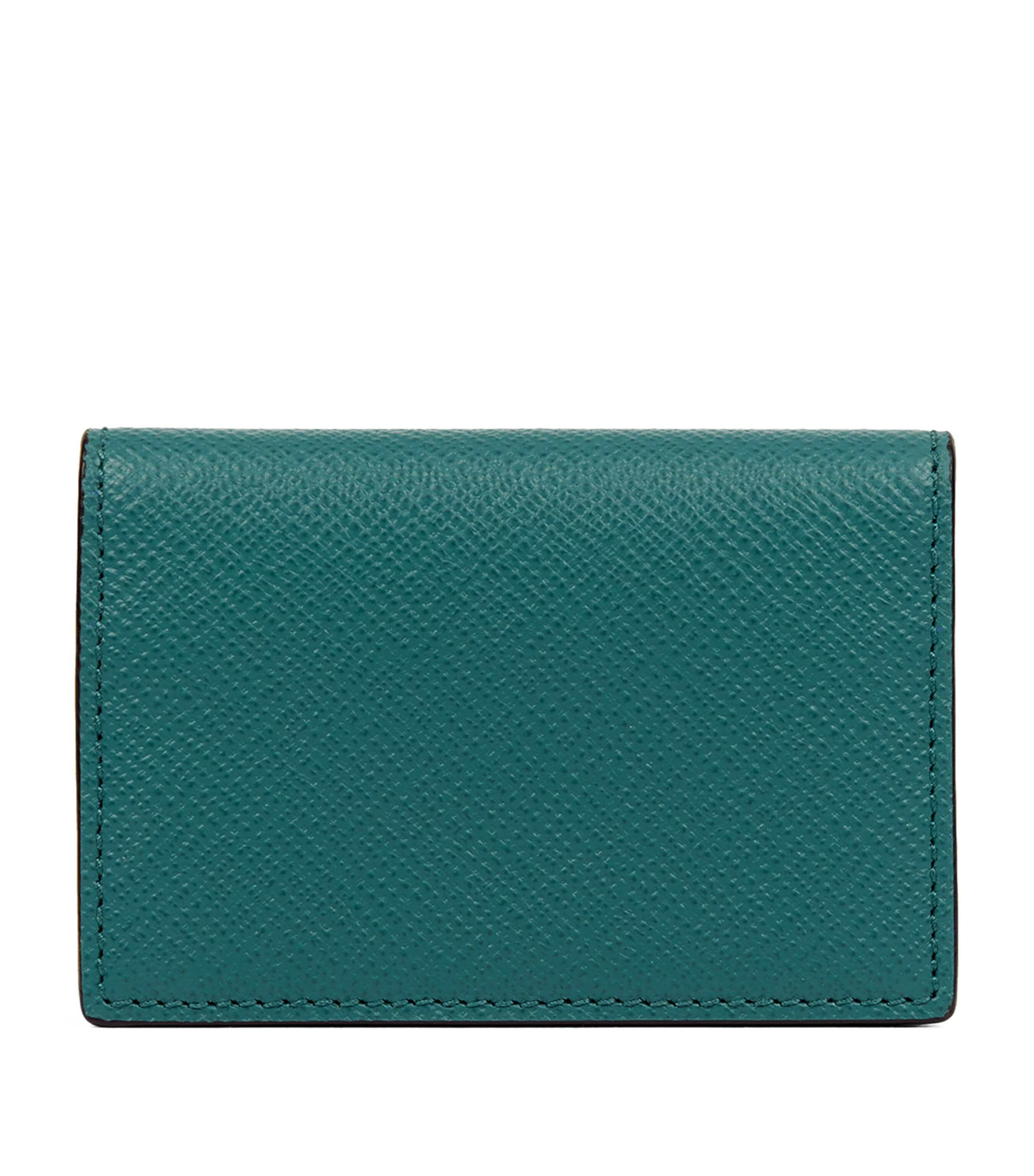 Smythson Panama Leather Card Case Petrol Image 1