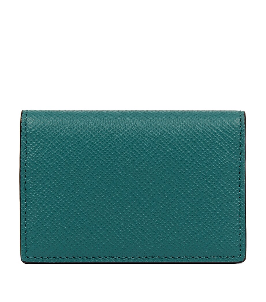 Smythson Panama Leather Card Case Petrol Image 1