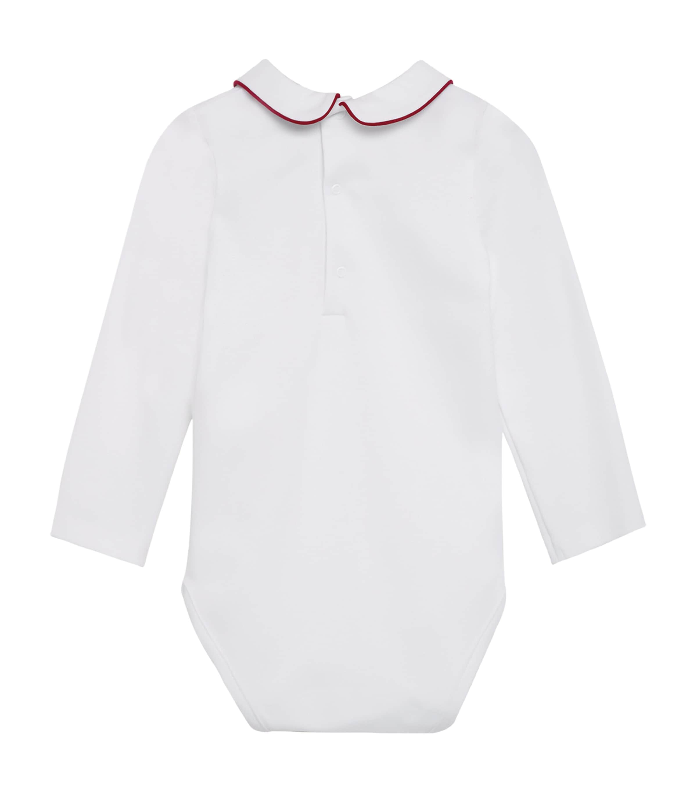 Piped-Detail Milo Bodysuit (0-24 Months) WHITE / RED Image 2