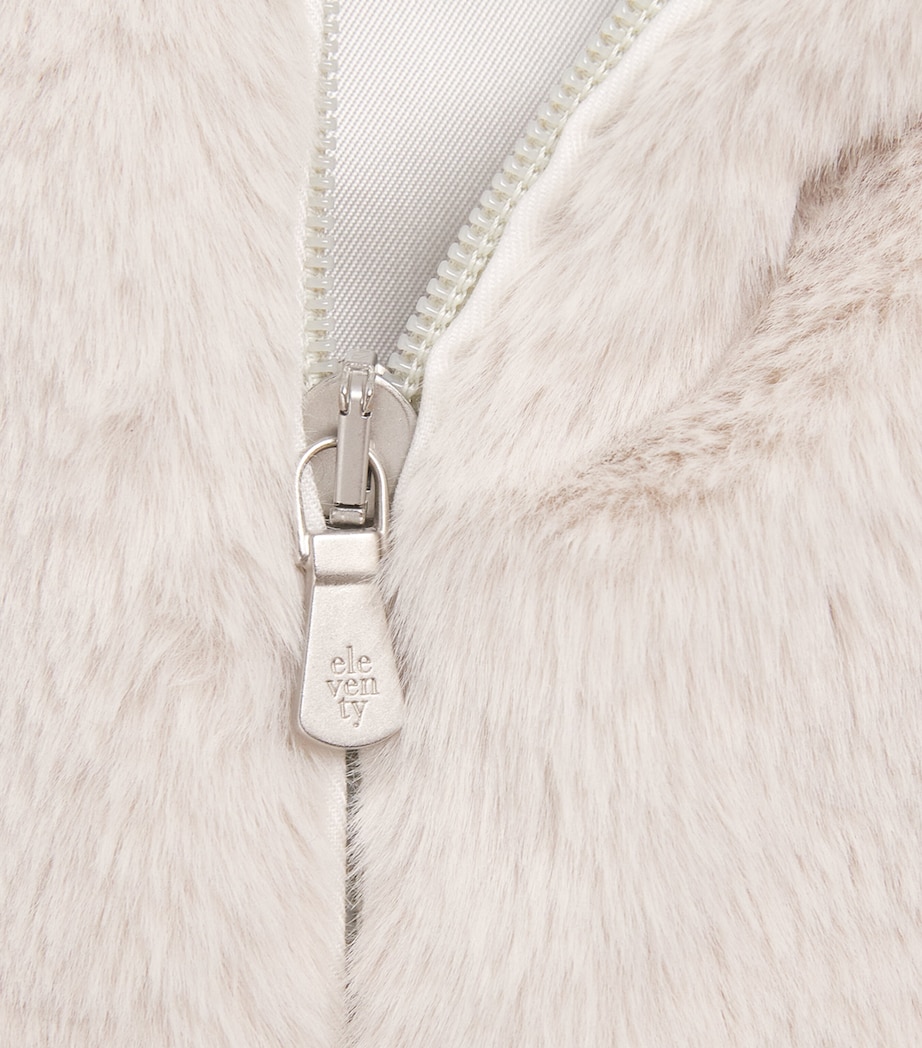 Eleventy Kids Faux Fur Padded Gilet (4-16 Years) Grigio Ghiaccio Image 3