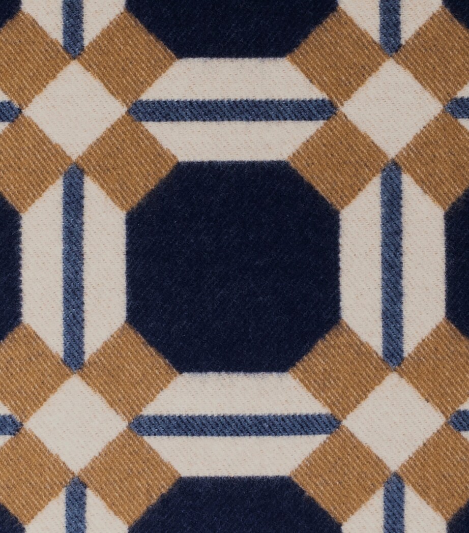 Wool-Cashmere Deco 004 Cushion (50cm x 50cm) 8E30 - BLUE/CREAM Image 2