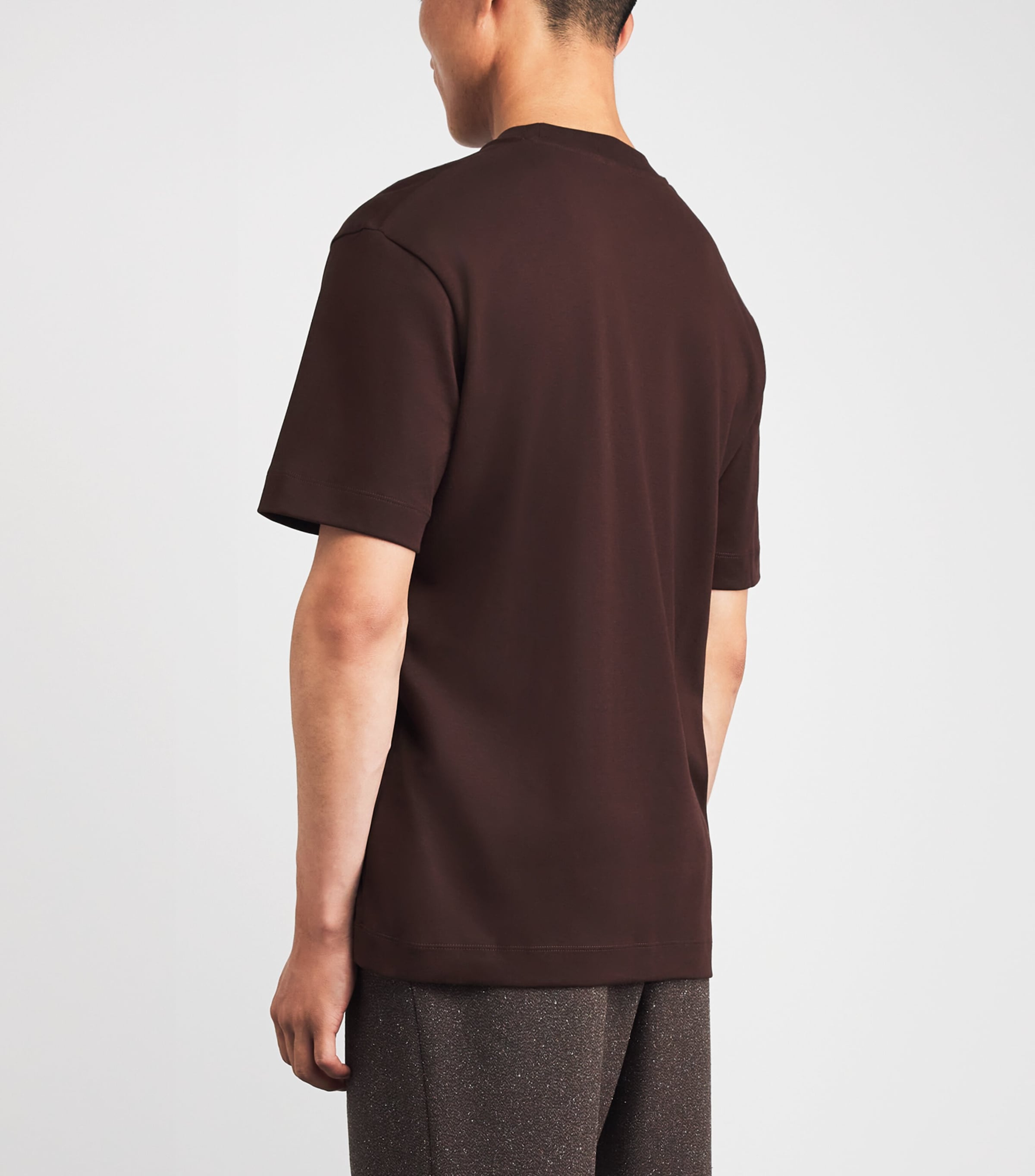 Sunspel Mens Supima Cotton Heavyweight T-Shirt Bakelite Image 5