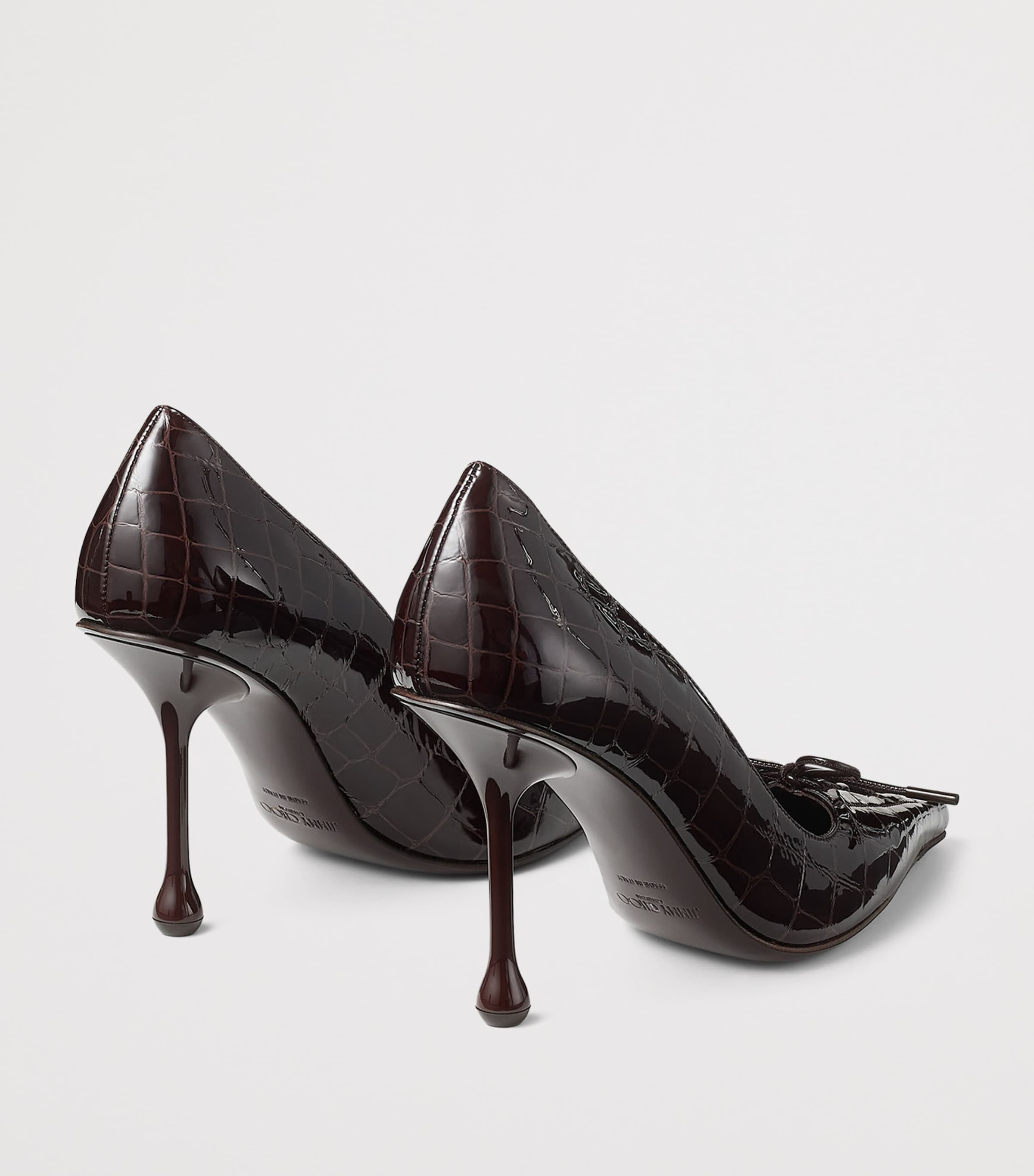 Scarlett 95 Croc-Embossed Leather Pumps SAMBUCO Image 4