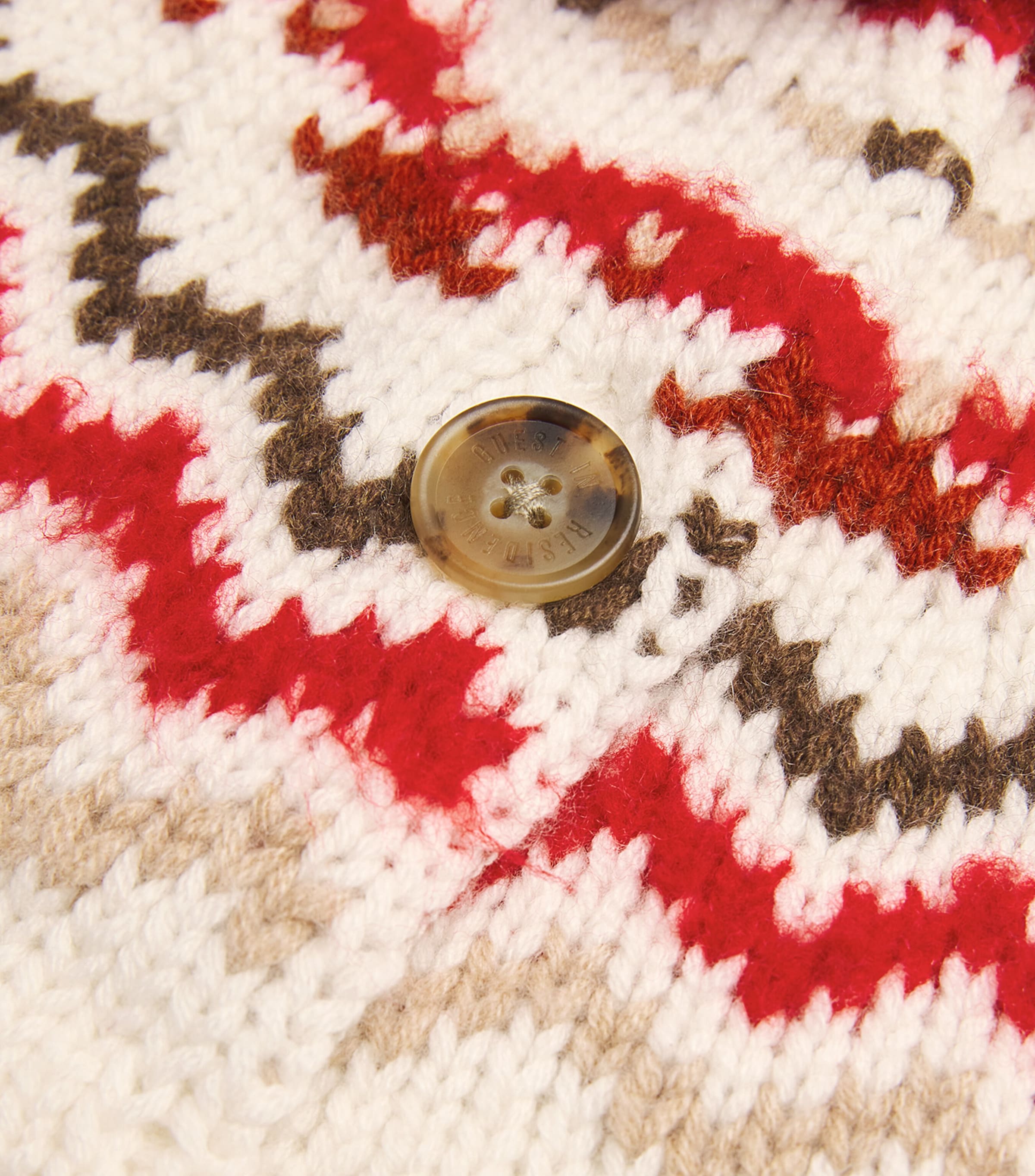 Guest In Residence Womens Wool-Cashmere Chalet Cardigan Cream Combo Image 5