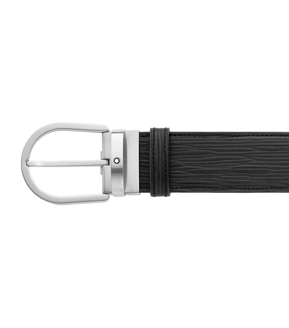 Leather Horseshoe Belt BLACK Image 2
