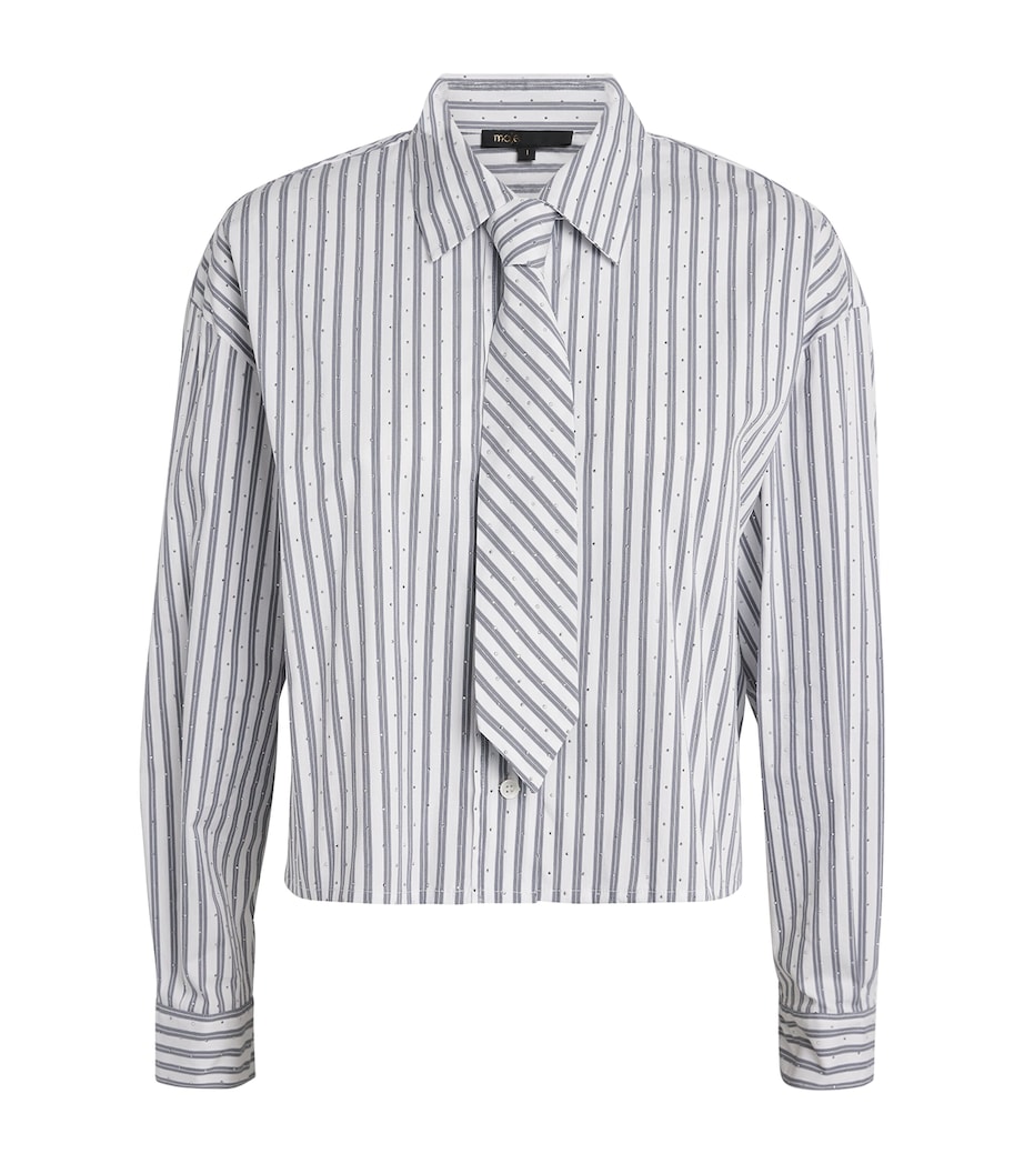 Rhinestone-Embellished Stripe Shirt ECRU STRIPES Image 1