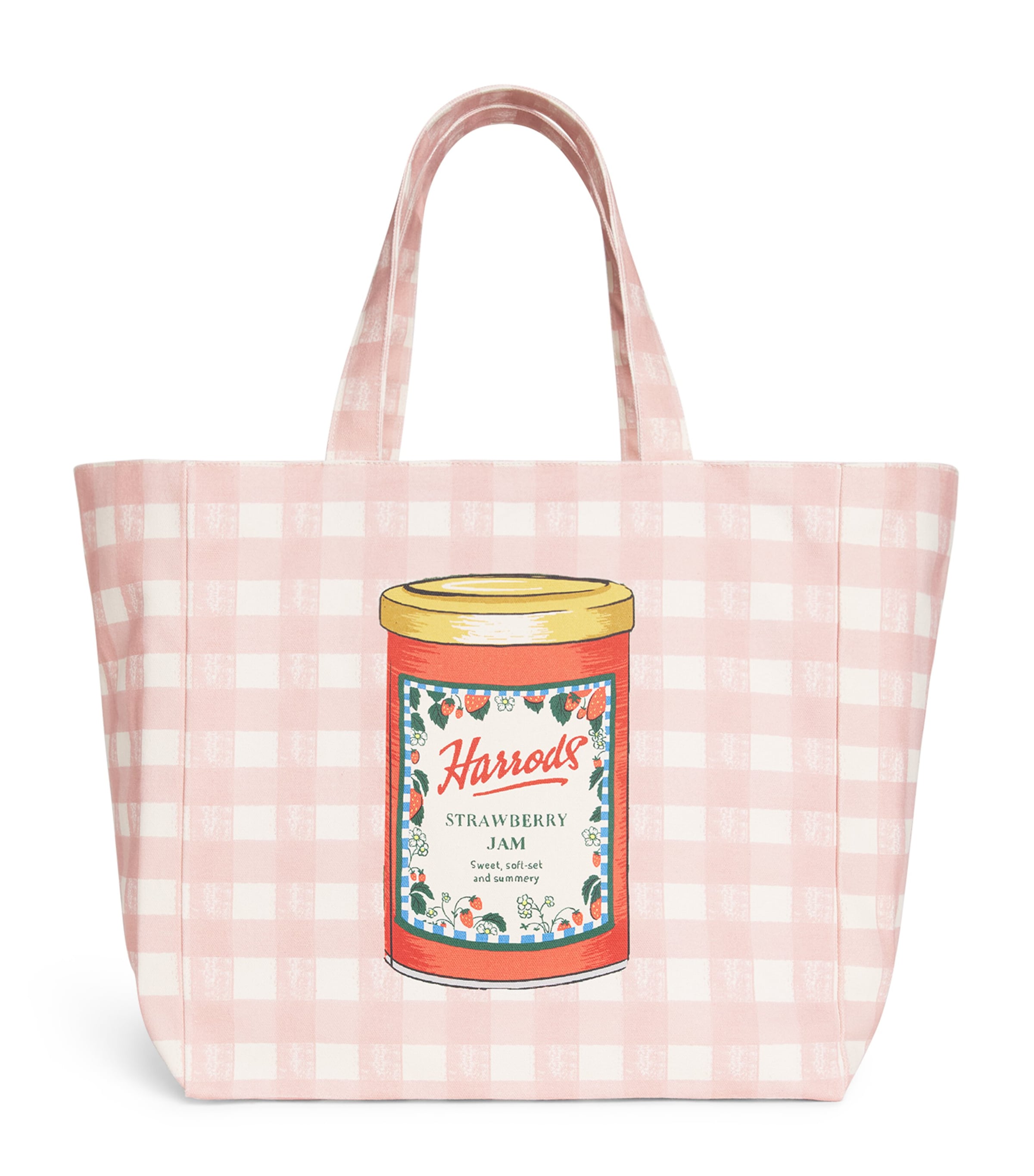 Harrods Cotton Canvas Jam Tote Bag Neutral Image 1
