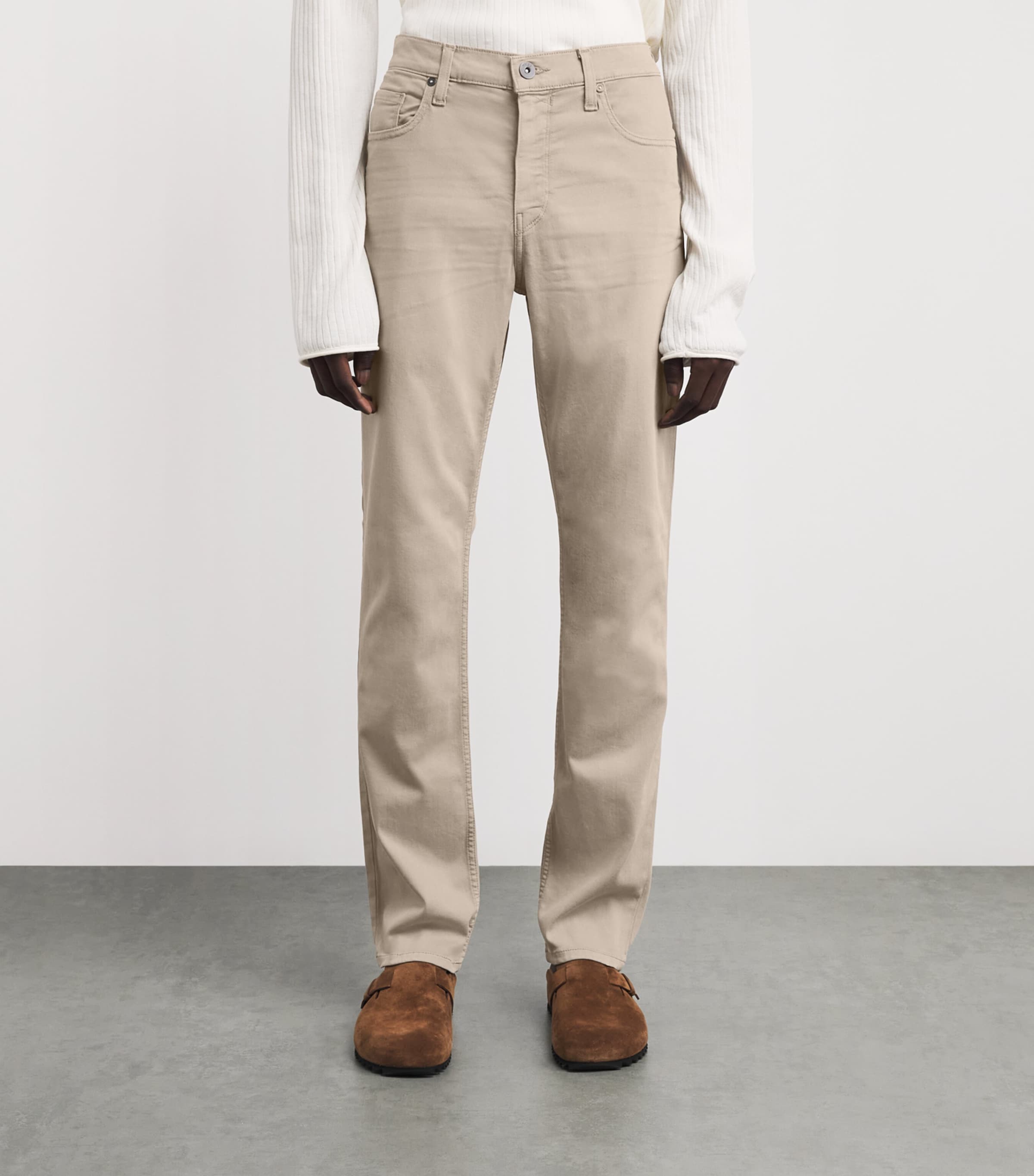 PAIGE Mens Federal Slim Jeans Toasted Almond Image 4