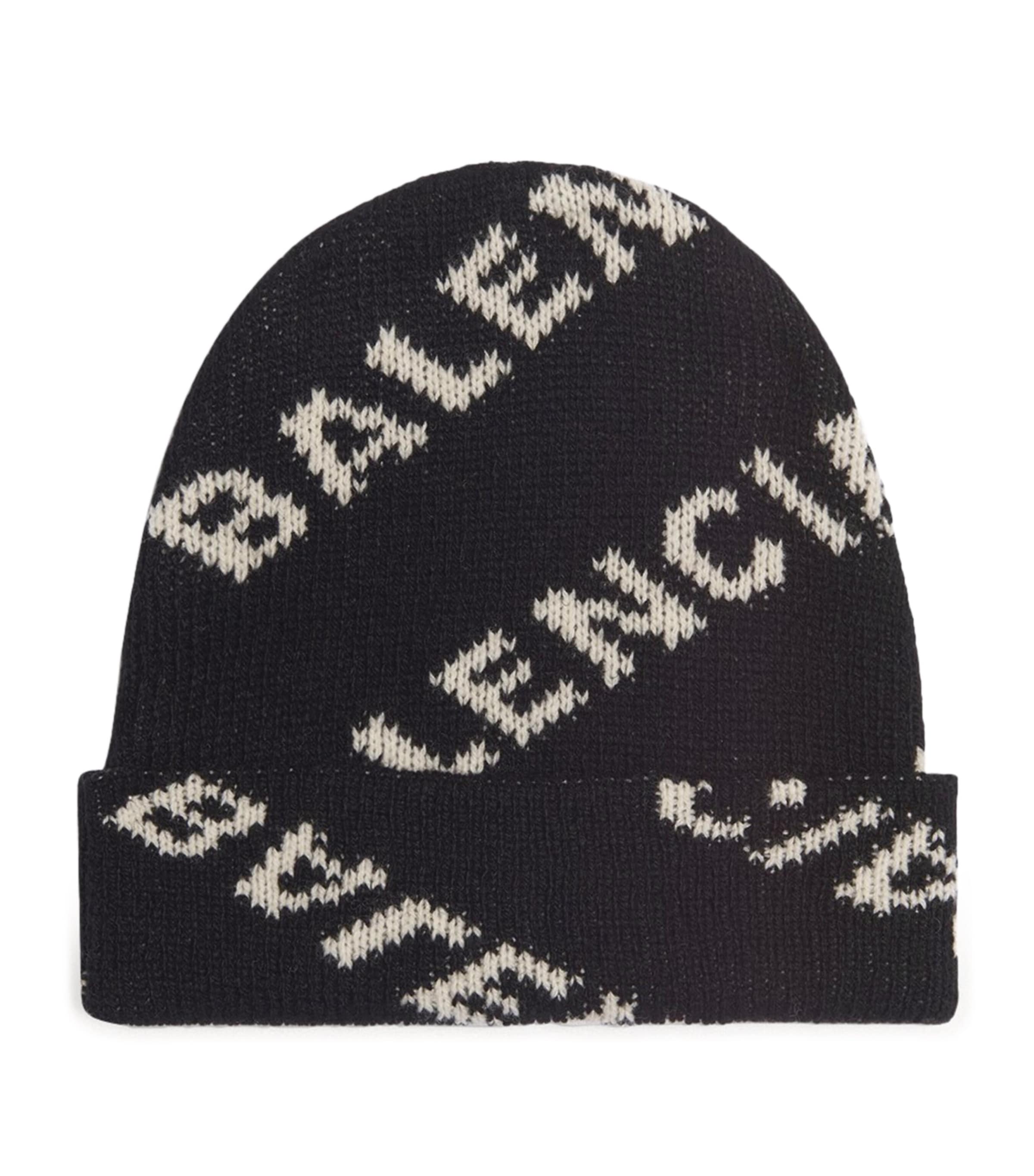 BALENCIAGA black logo jacquard ビーニー Balenciaga Black Jacquard Logo Beanie Balenciaga