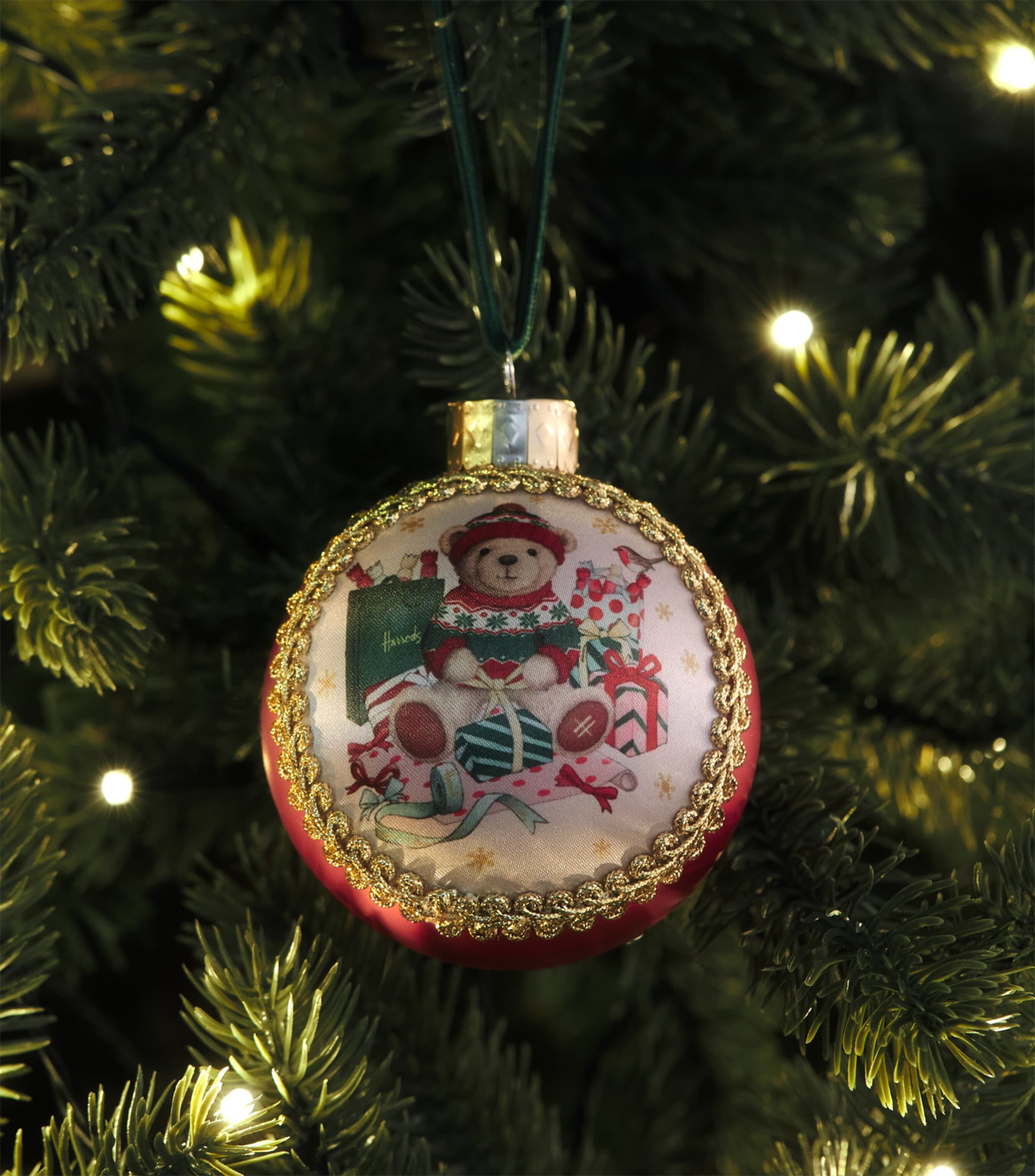 Harrods Harrods Bear Bauble Red Image 4