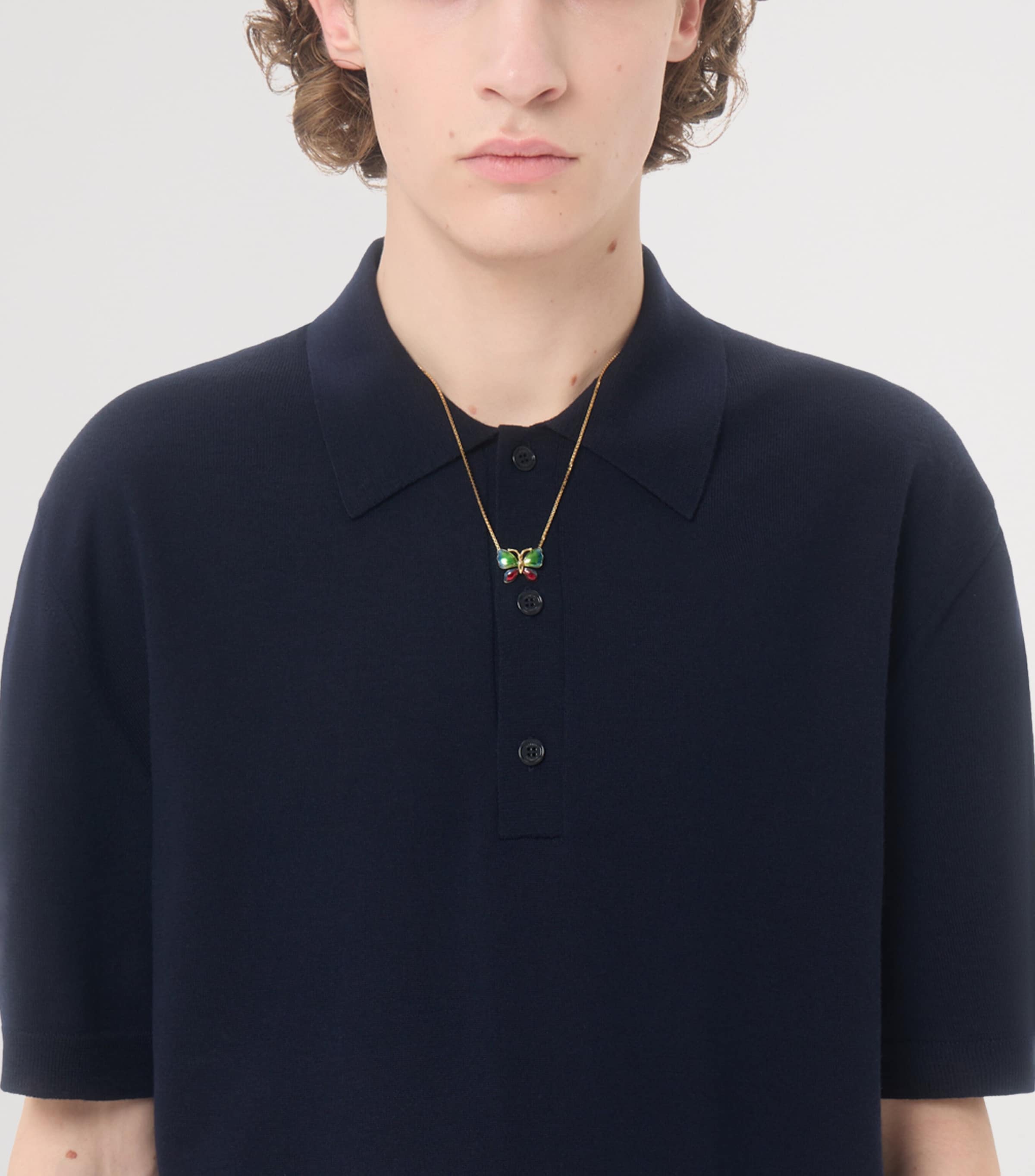 Valentino Mens Virgin Wool VLogo Signature Polo Shirt Image 7