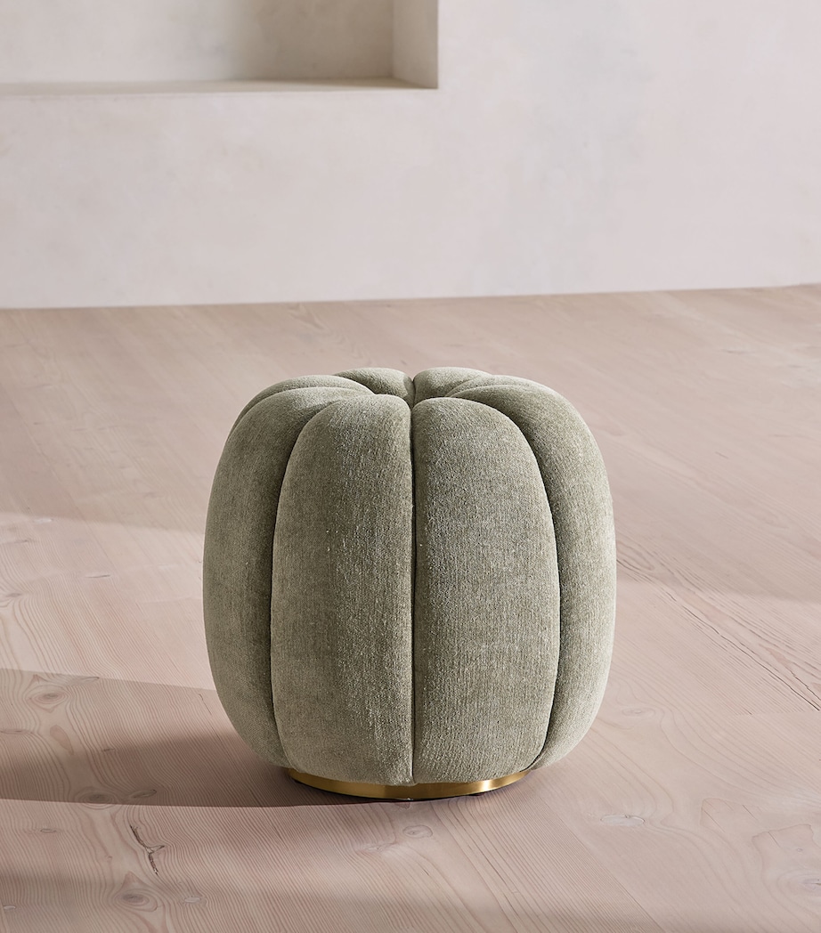 Soho Home Linen Chenille Sofia Footstool Green Image 3