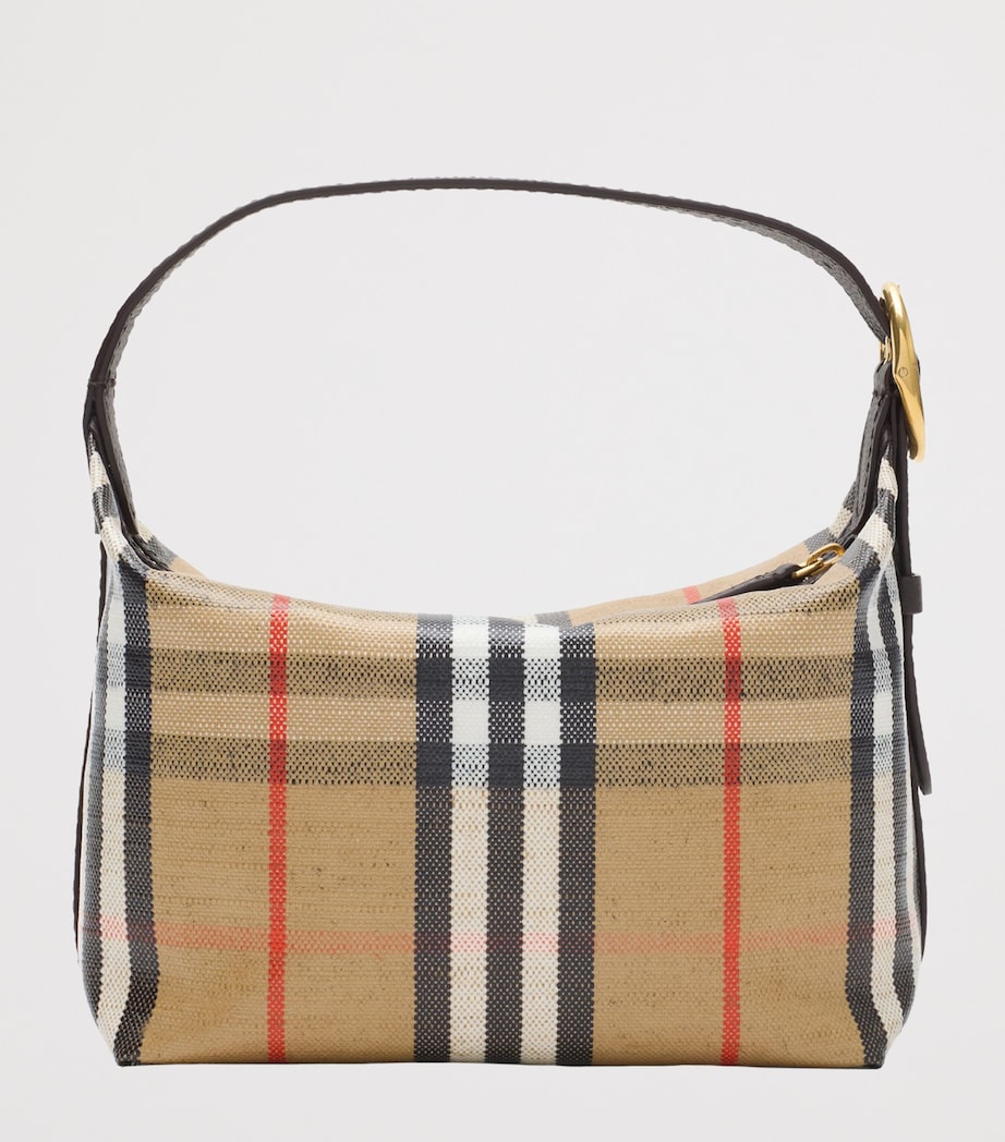 Leather Check Shoulder Bag SAND Image 3