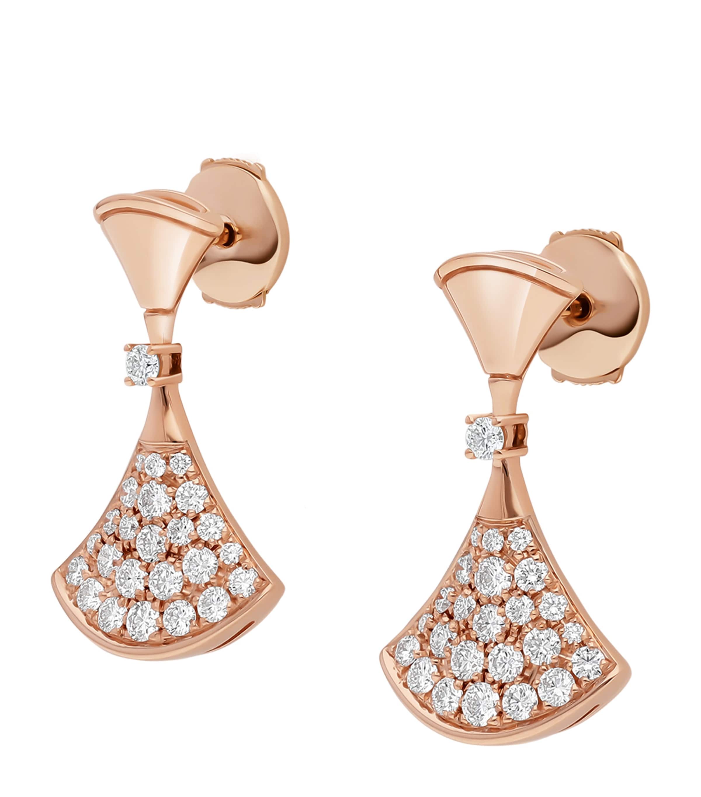 Rose Gold and Diamond Divas' Dream Earrings PINK GOLD Image 2