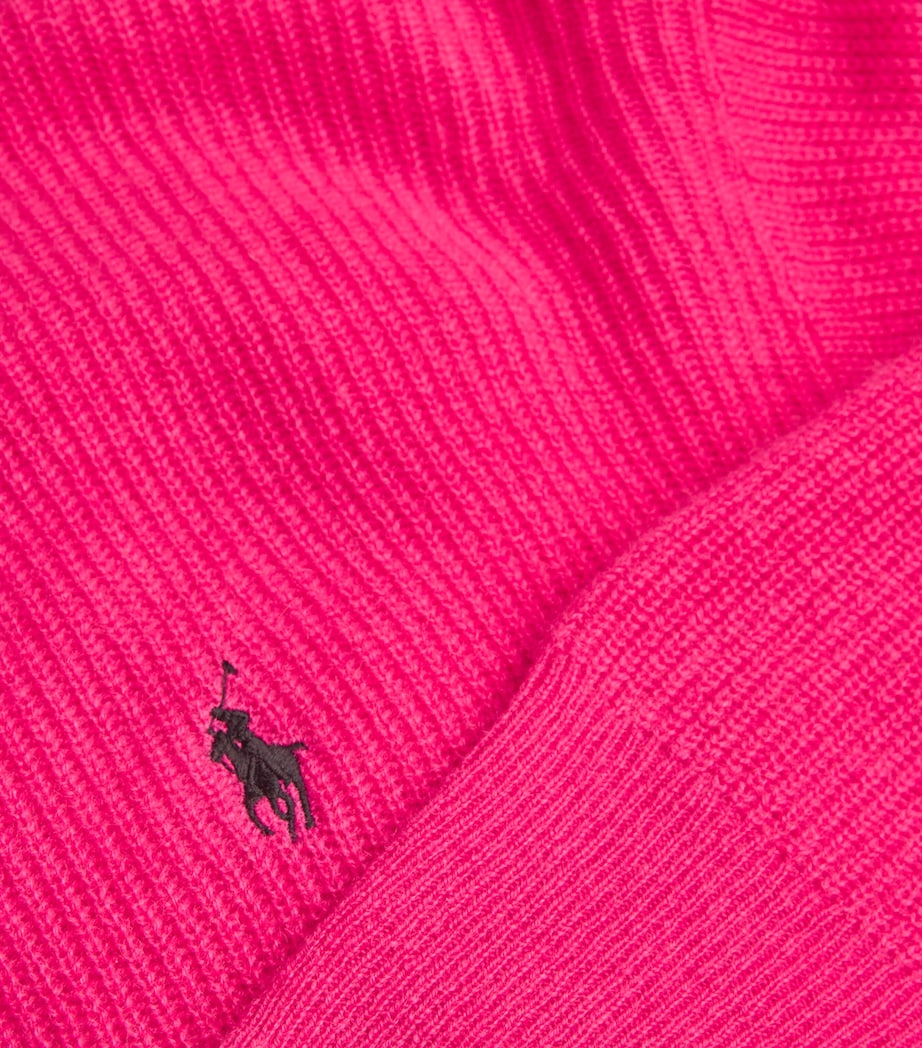 Polo Ralph Lauren Womens Washable Cashmere Pink Pony Hoodie Wild Raspberry Image 5