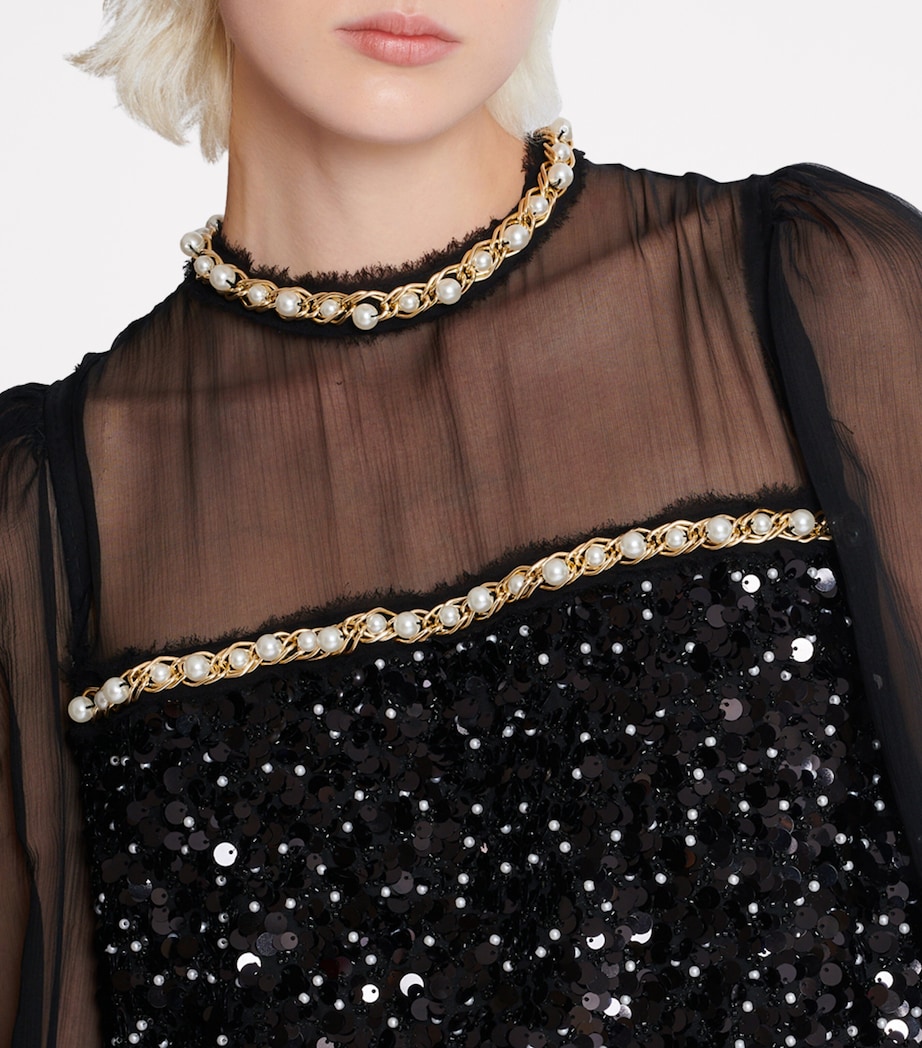 Embellished Mini Dress EEL BLACK Image 8