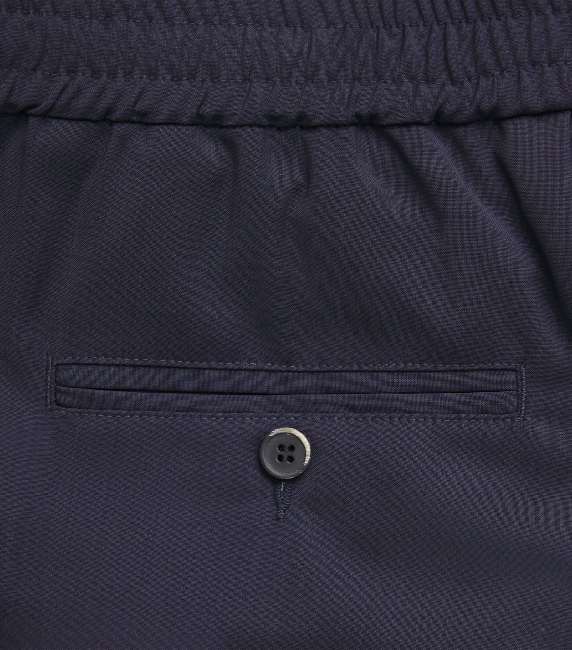 Barena Mens Virgin Wool Elasticated Trousers Navy Image 2