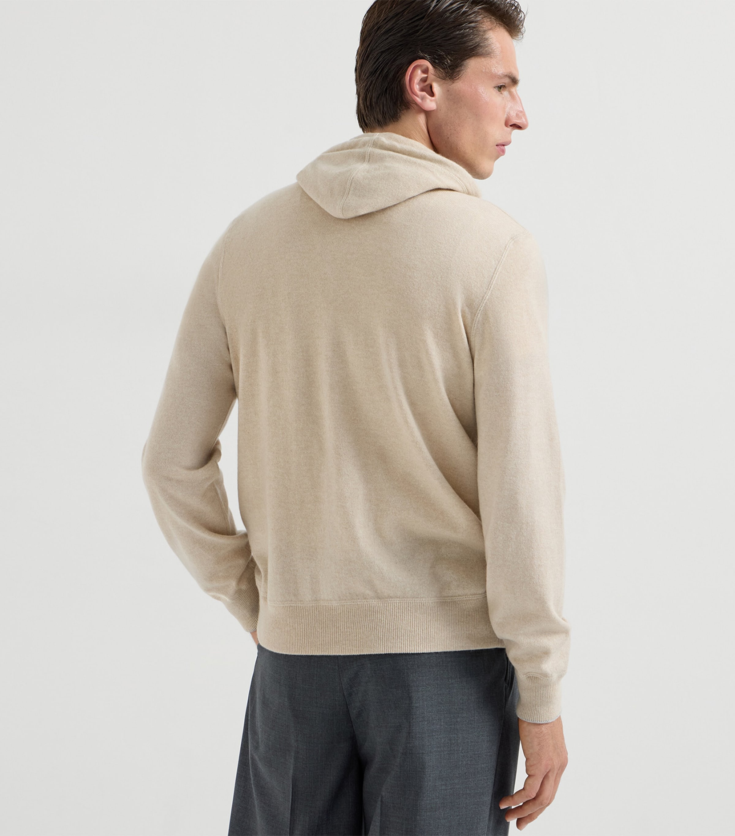 Brunello Cucinelli Beige Cashmere Zip-Up Hoodie | Harrods US