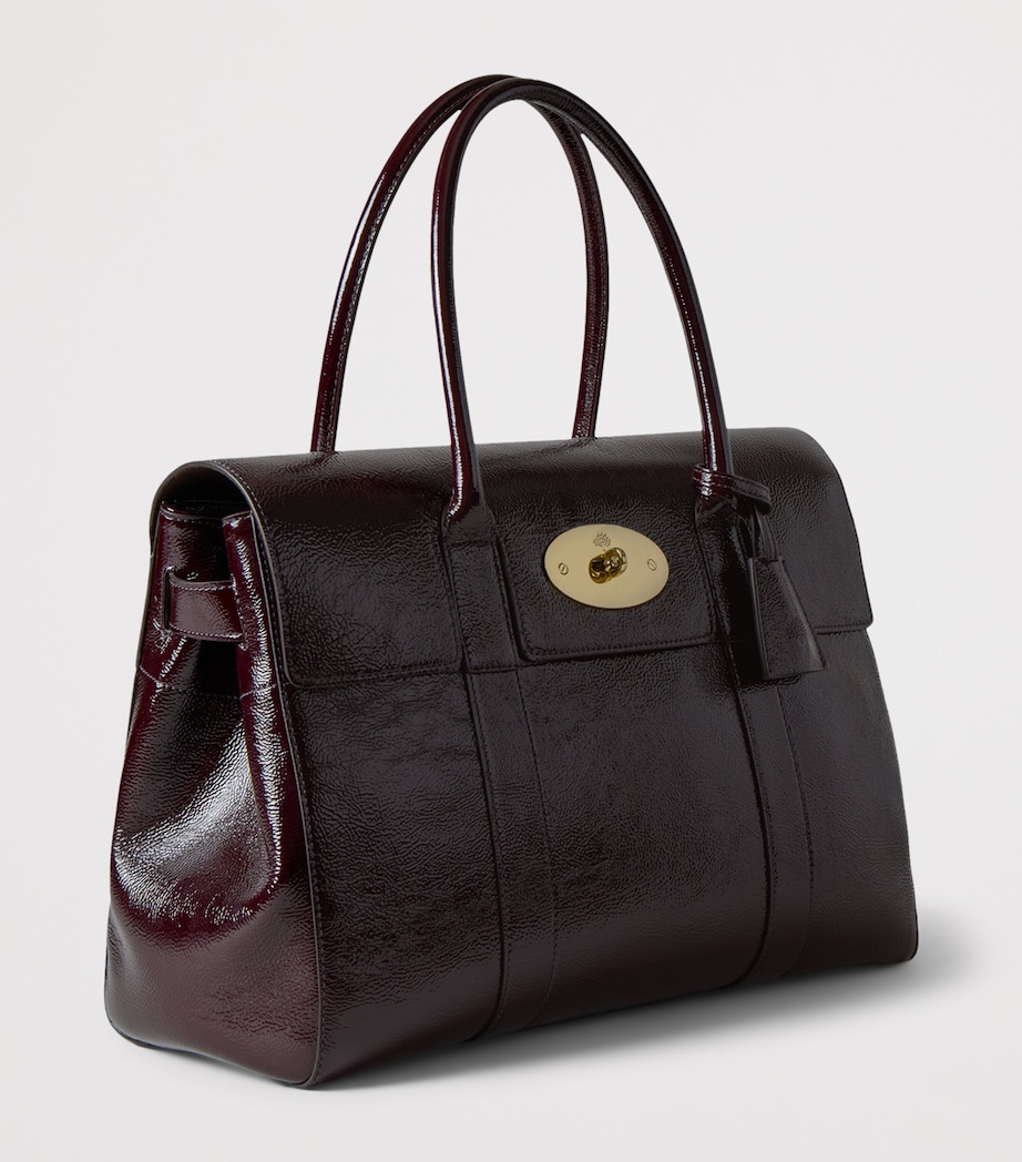Patent Leather Bayswater Top-Handle Bag DEEP AUBERGINE Image 2