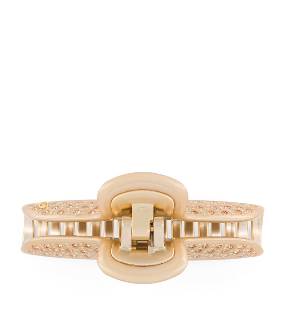 Alexandre de Paris Gold-Plated Crystal-Embellished Claw Hair Clip Pail Dore/or Image 3