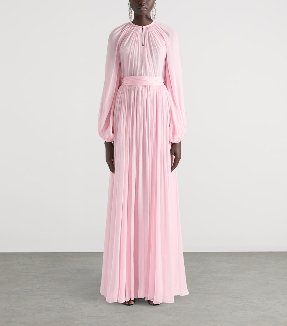 Silk Balloon-Sleeve Maxi Dress SORBET PINK Image 2