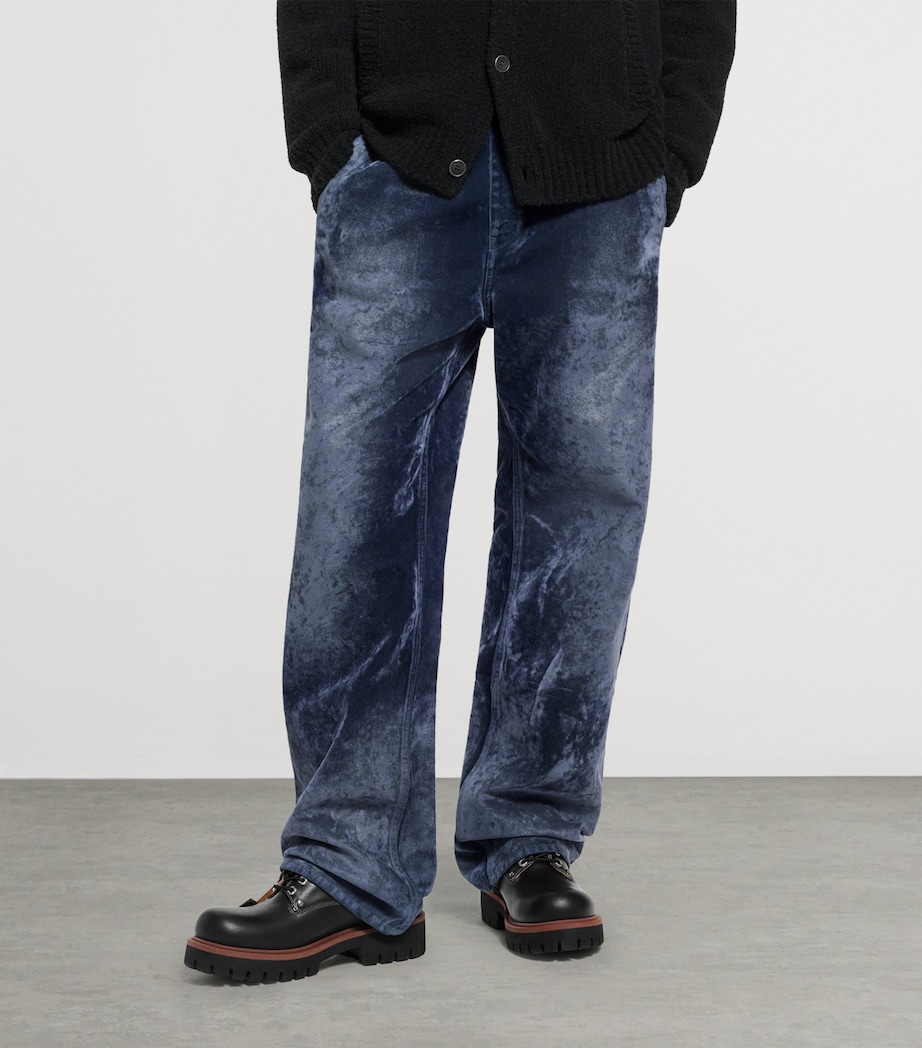 Velvet-Flocked Denim Trousers NIGHT SKY Image 2
