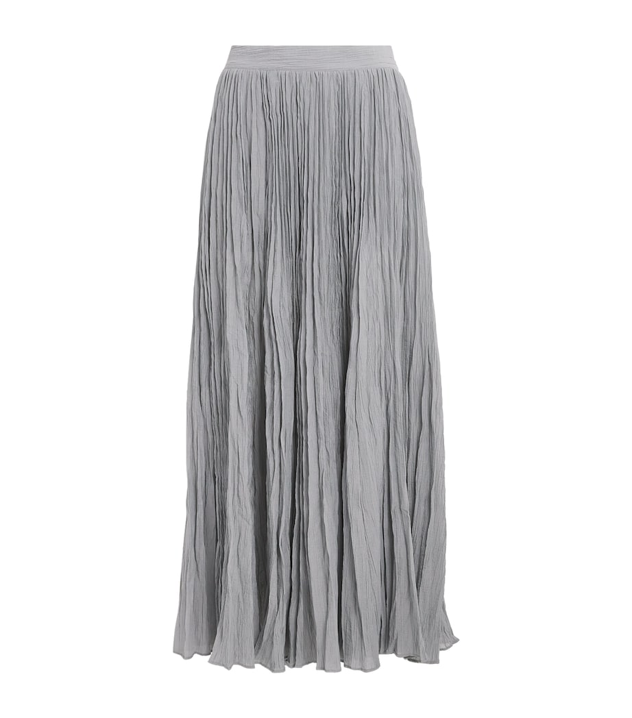 Organic Cotton-Blend Pleated Midi Skirt 023 PALE GREY Image 1
