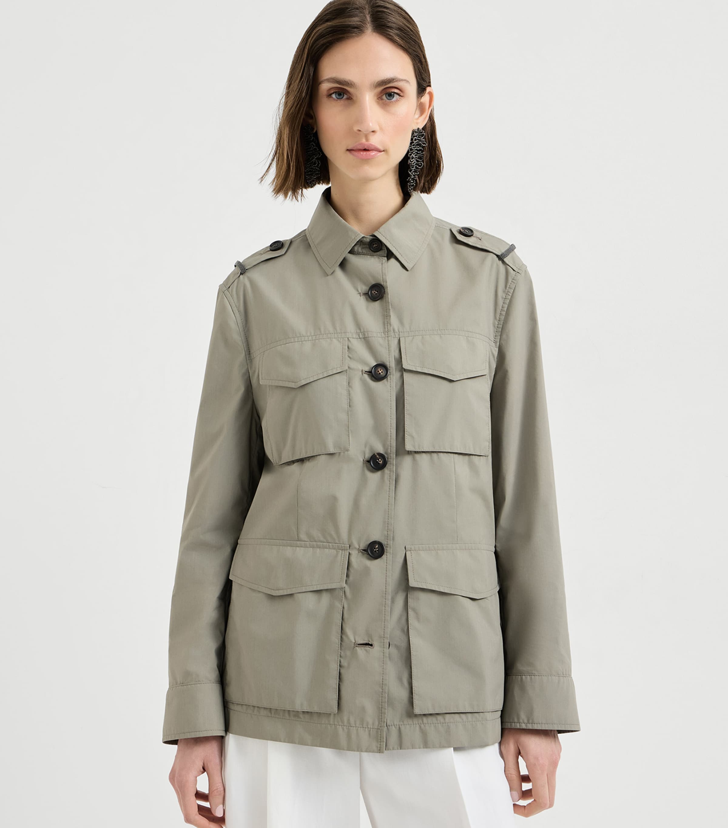 Brunello Cucinelli Womens Techno Cotton Poplin Jacket Image 3