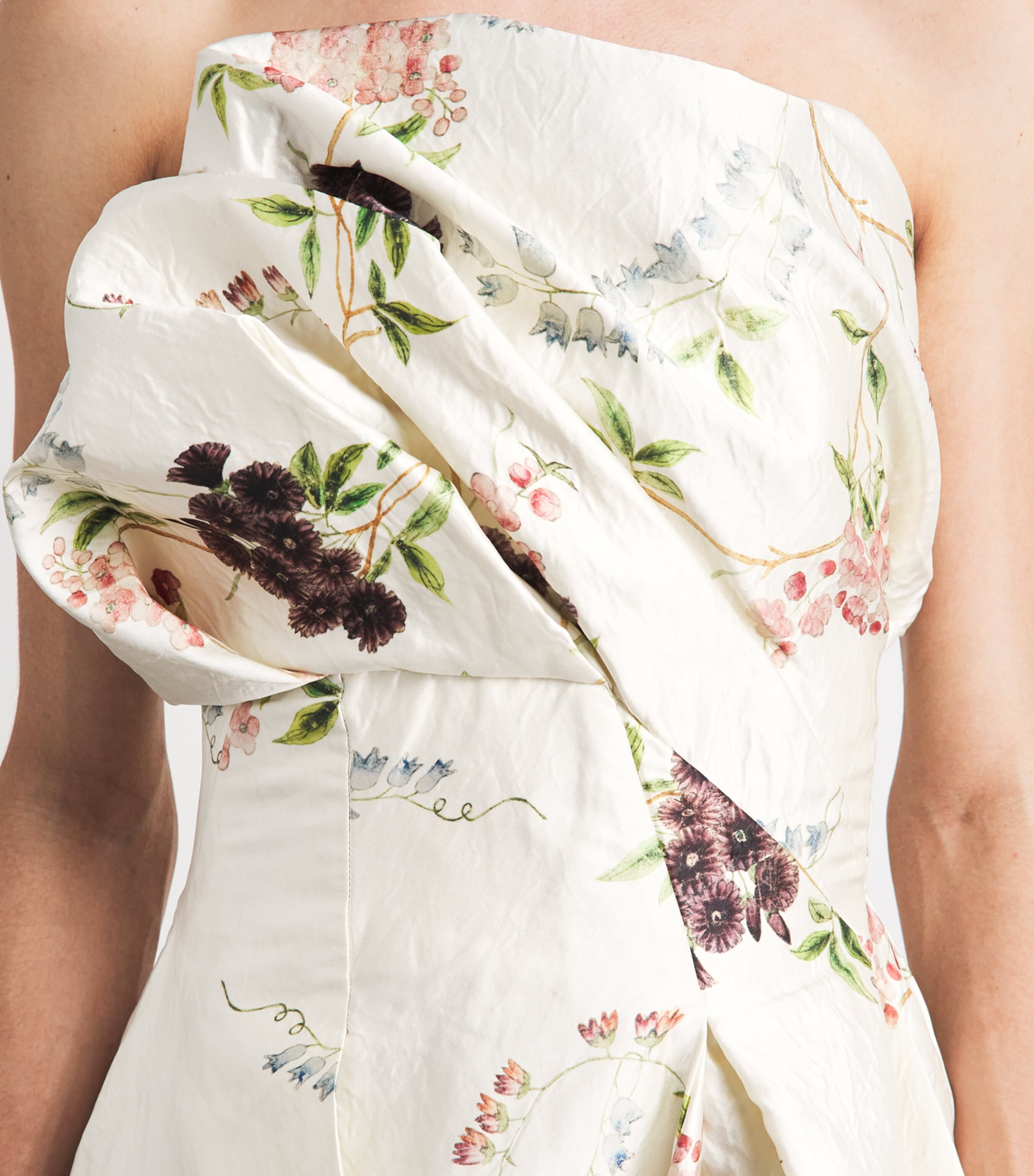 Erdem Womens Satin Floral Print Cloud Midi Dress Frnch Chntz Mlti Wte Image 5