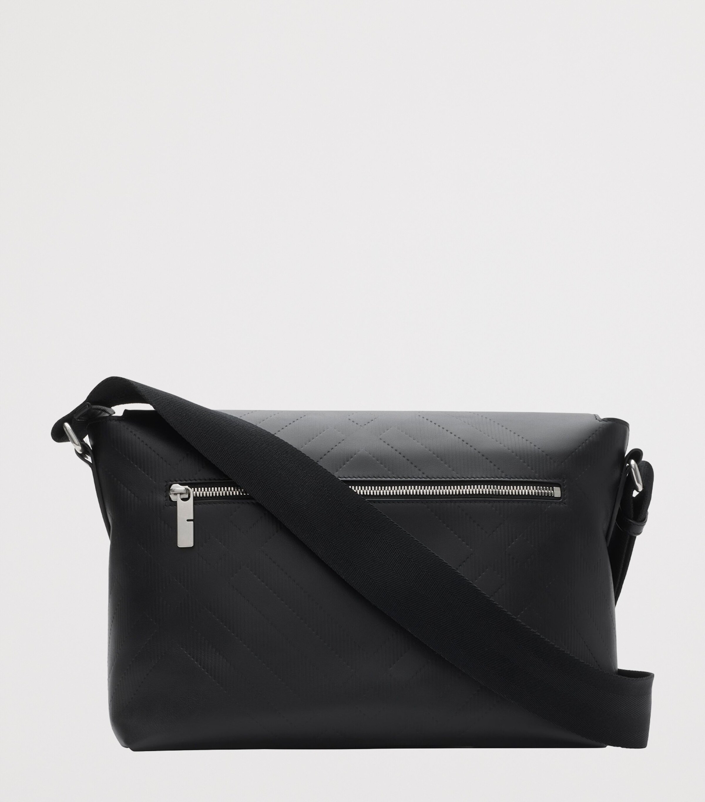 Leather Embossed Messenger Bag BLACK Image 5