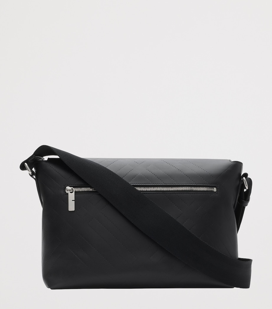 Leather Embossed Messenger Bag BLACK Image 5