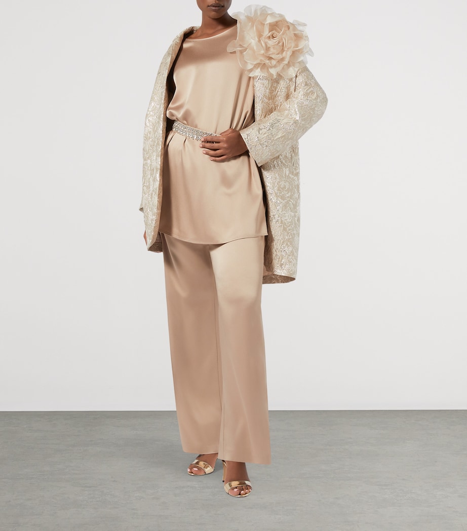 Satin Embellished Liguria Blouse BEIGE Image 4