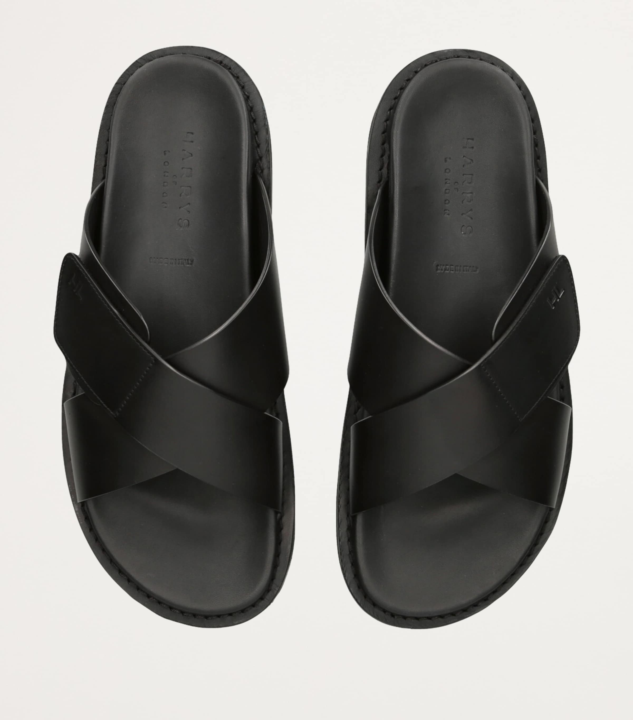 Leather Promenade Cross Sandals BLACK Image 4