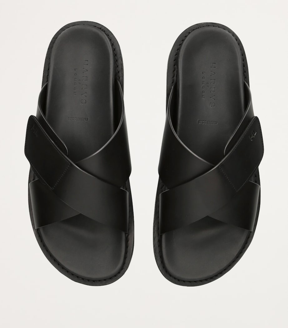 Leather Promenade Cross Sandals BLACK Image 4