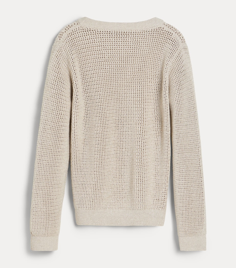 Brunello Cucinelli Kids Womens Cotton-Blend Open-Knit Sweater (4-6 Years) Image 2