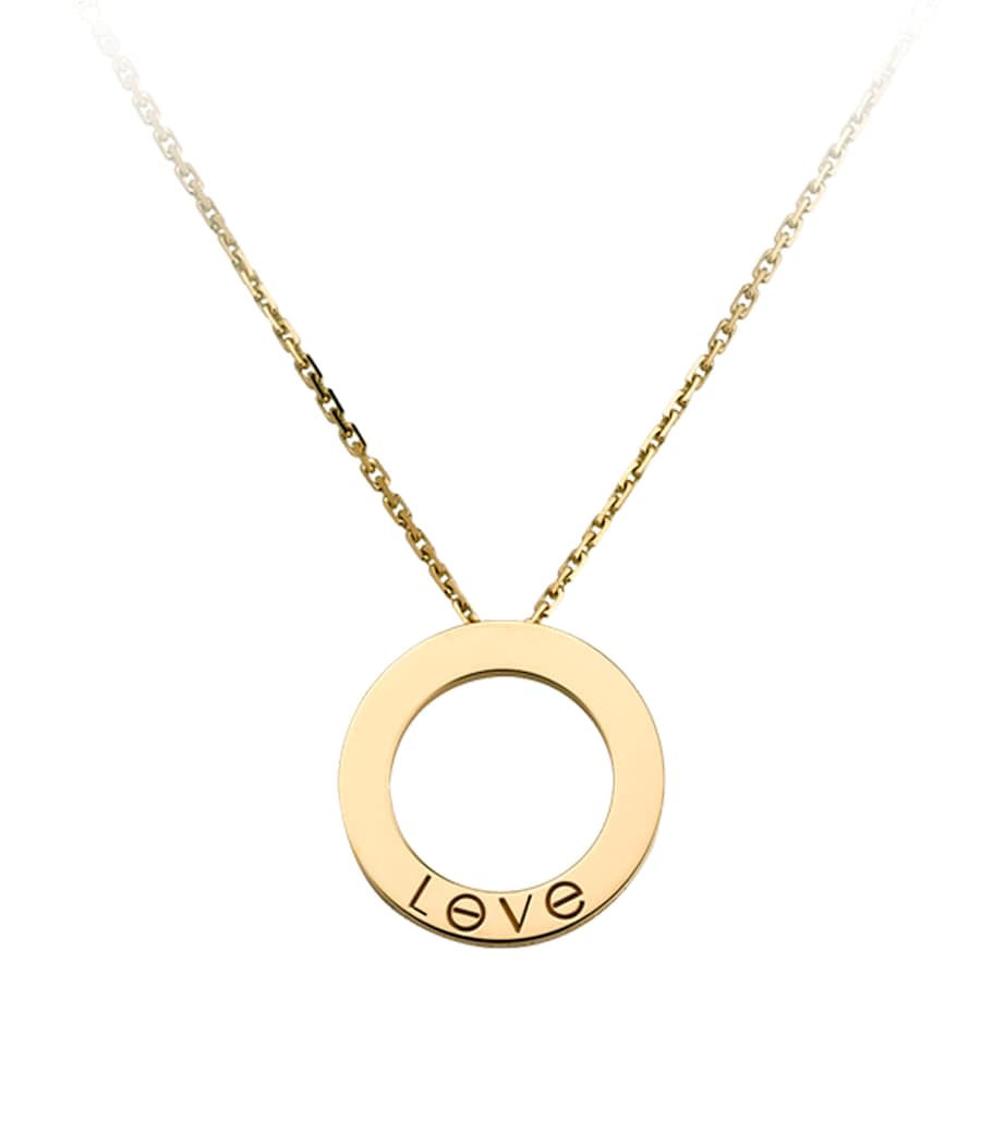 Yellow Gold and Diamond LOVE Necklace YELLOW GOLD Image 10