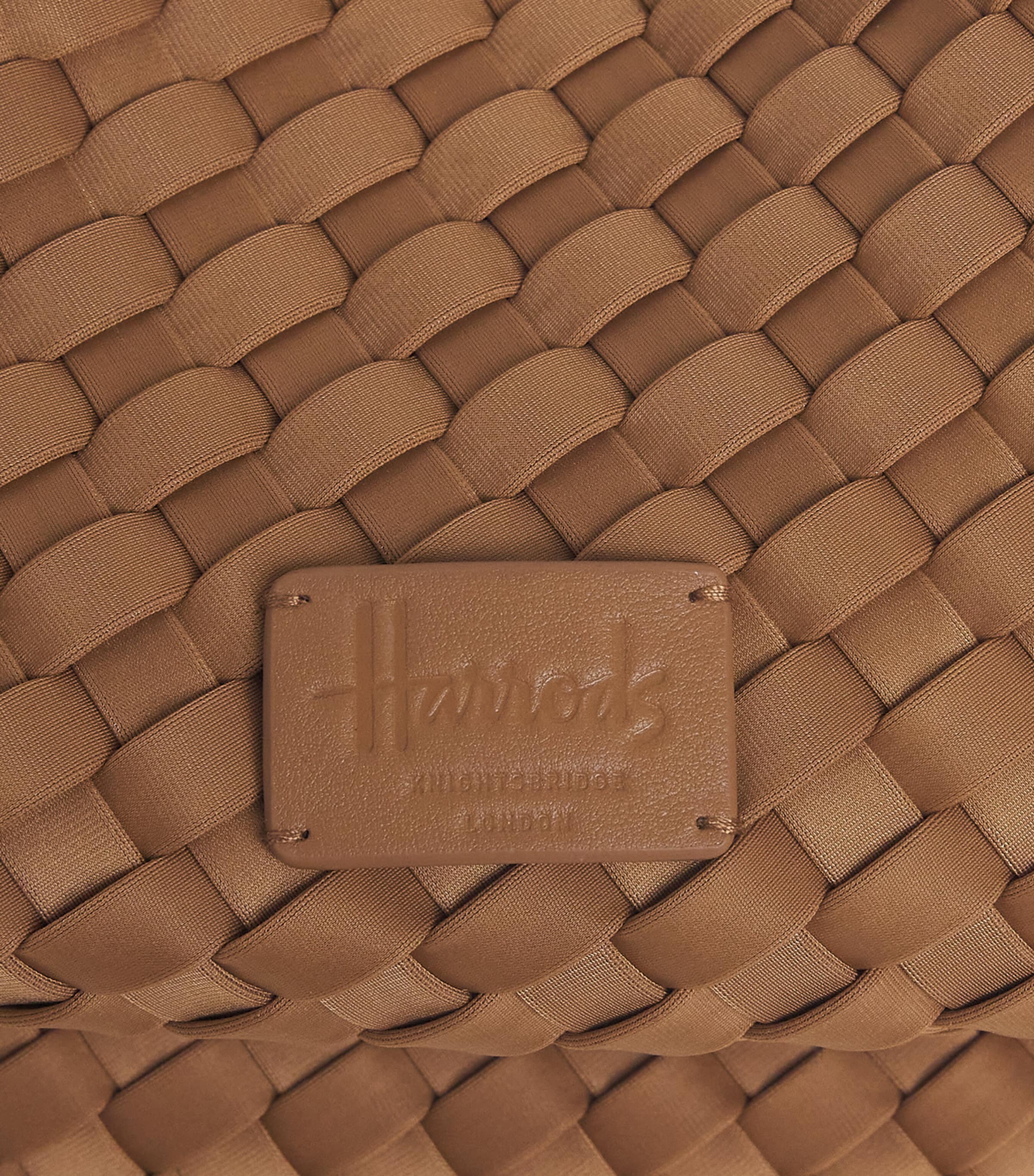 Harrods Mini Neoprene Woven Tote Bag Brown Image 5